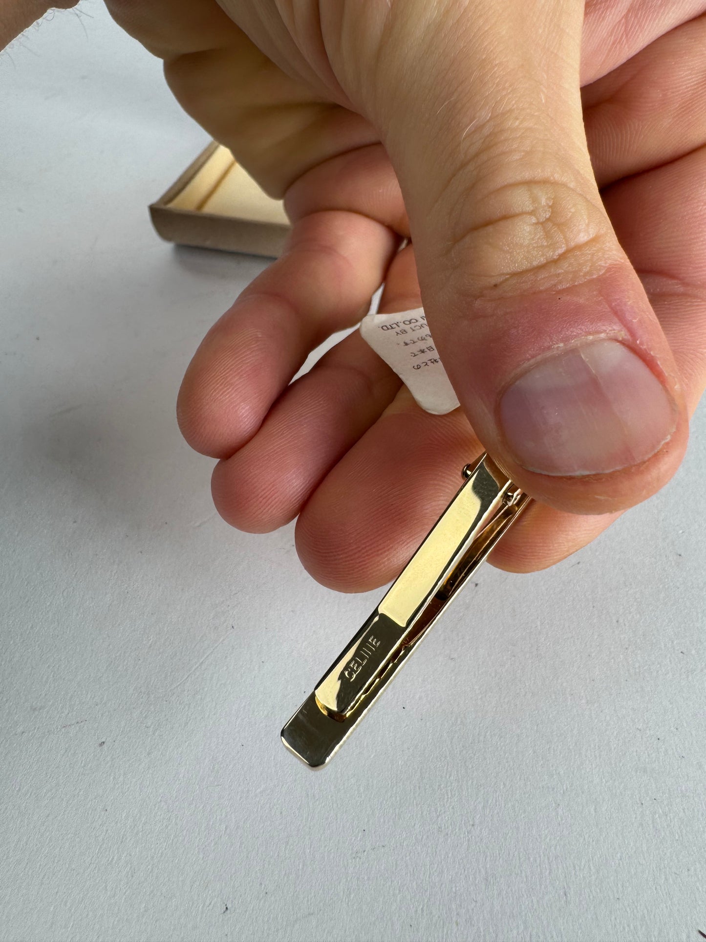 Vintage Celine Paris Tie / Money Clamp Golden New