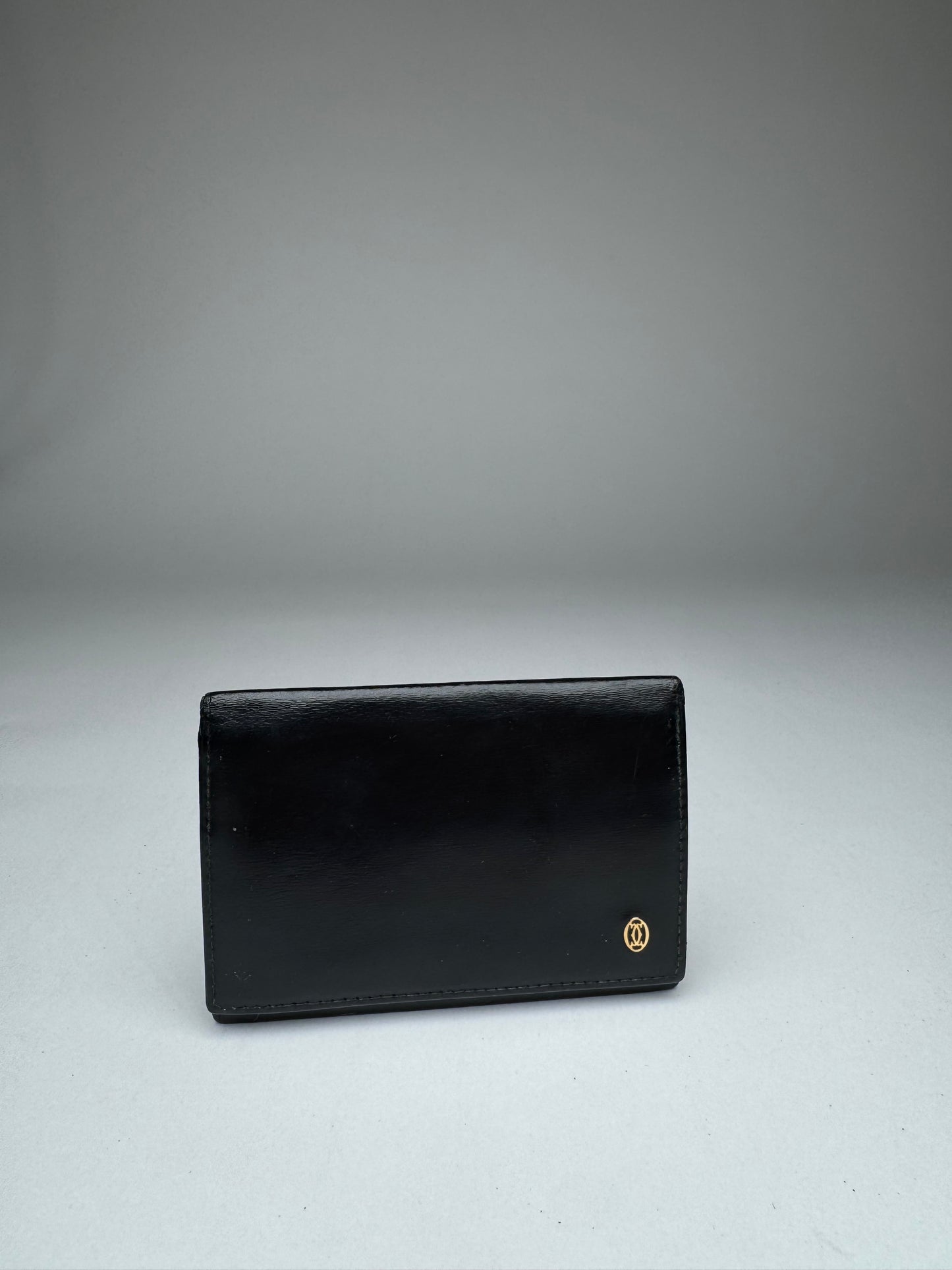 Vintage Cartier Patent Leather Card Holder Black