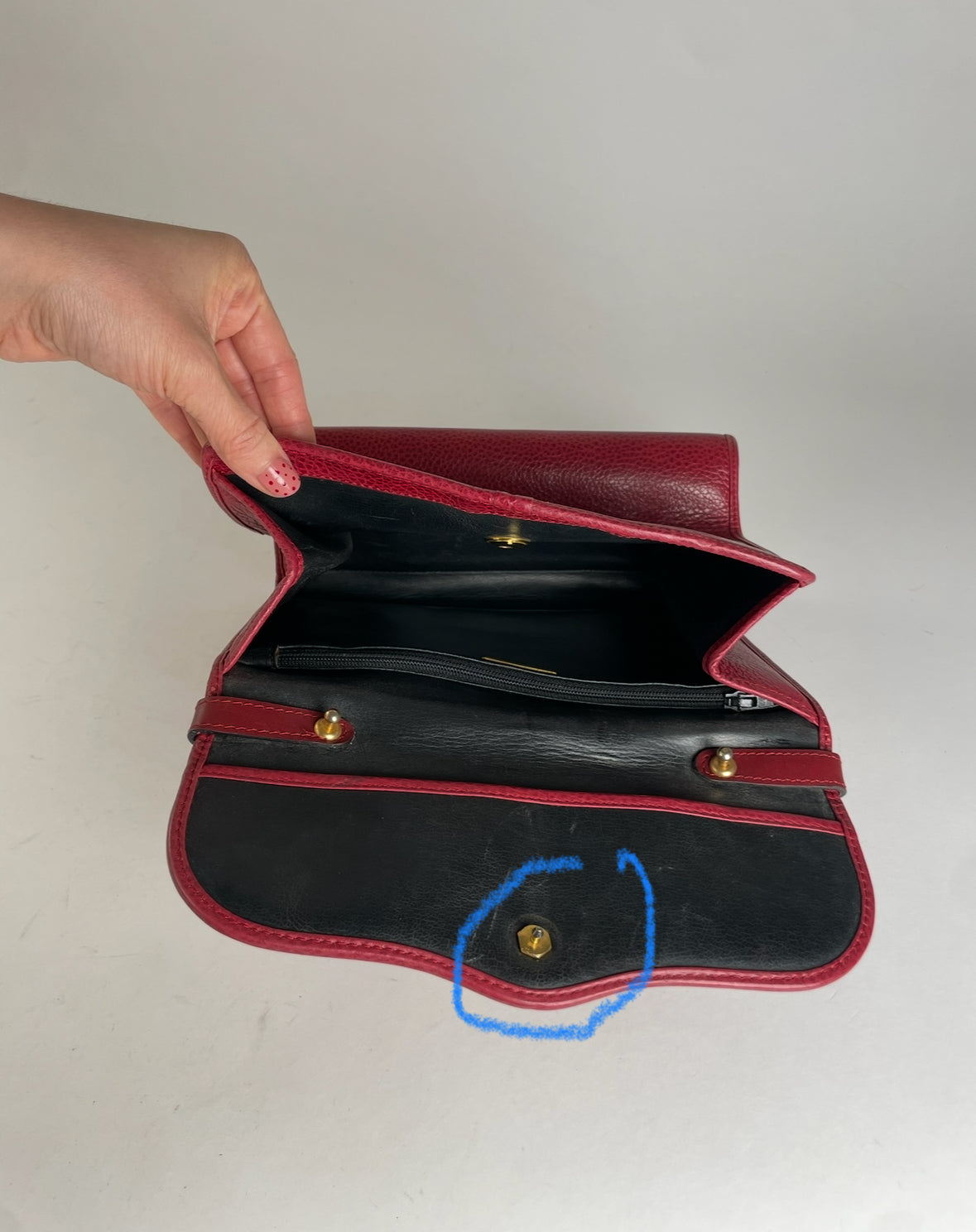 Vintage Dior Leather Handbag Red