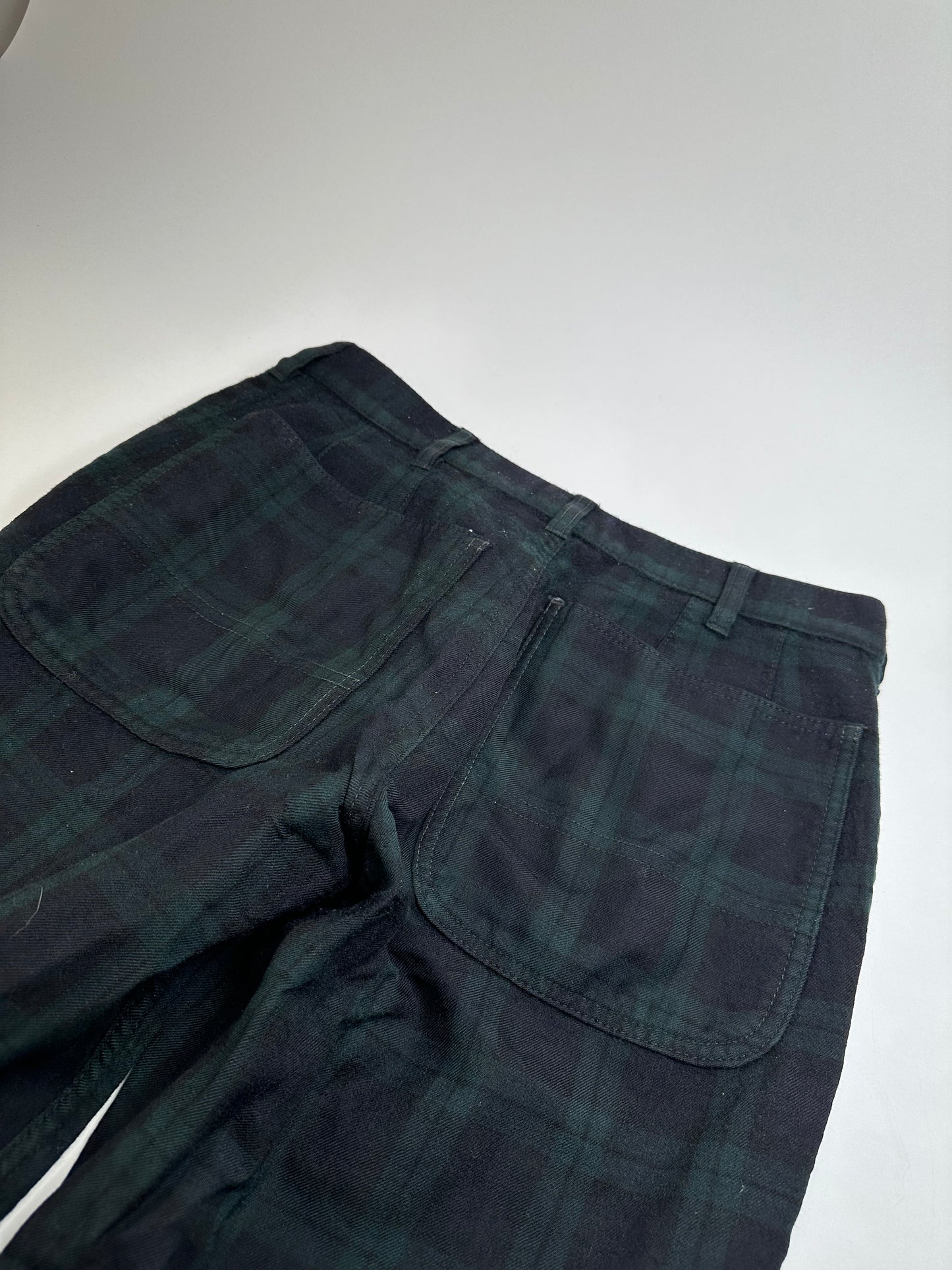 Vintage Comme des Garçons Wool Trousers Black Dark Green