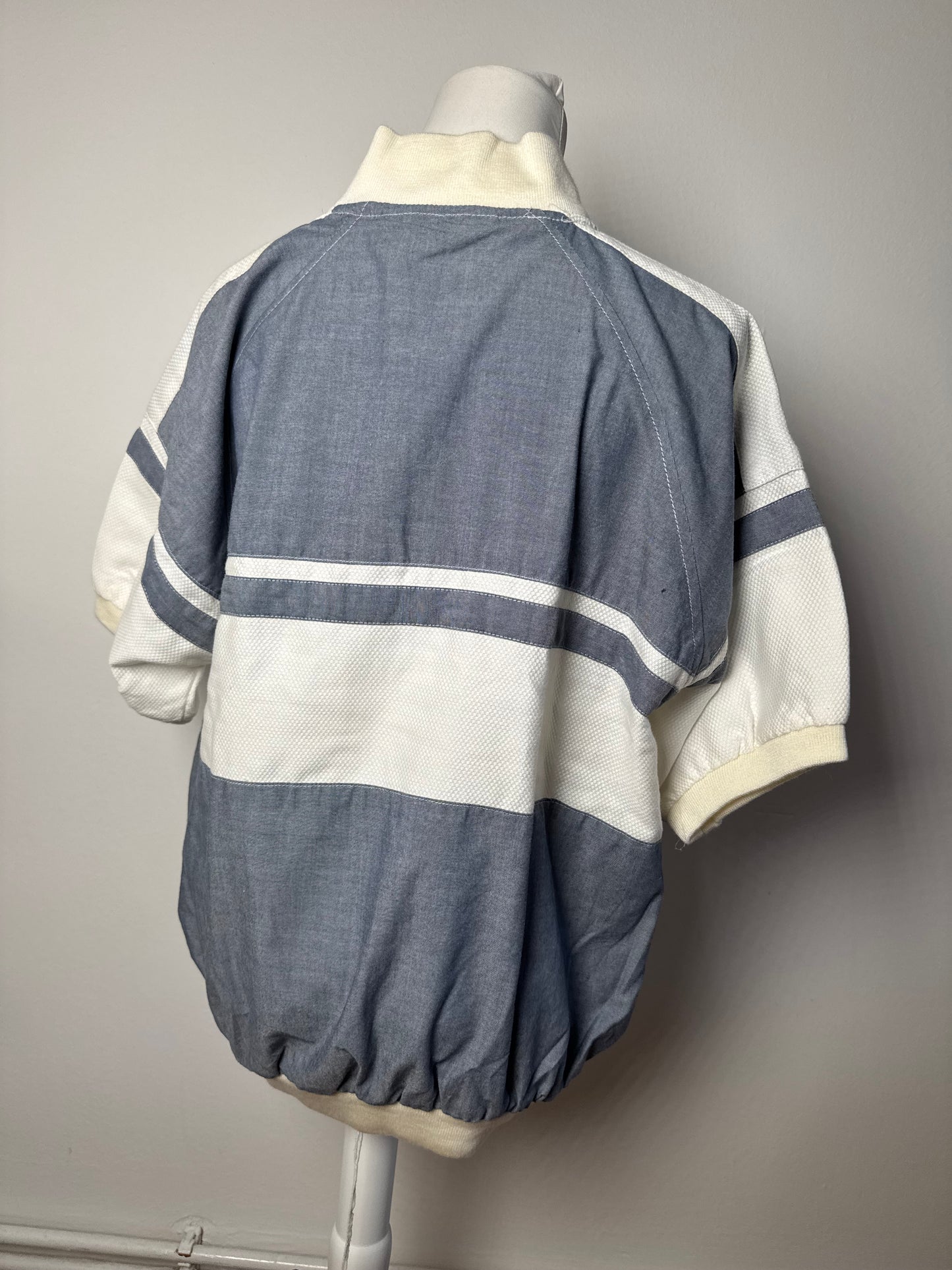 Vintage Dior Mens Short - Sleeve Jacket Blue White L