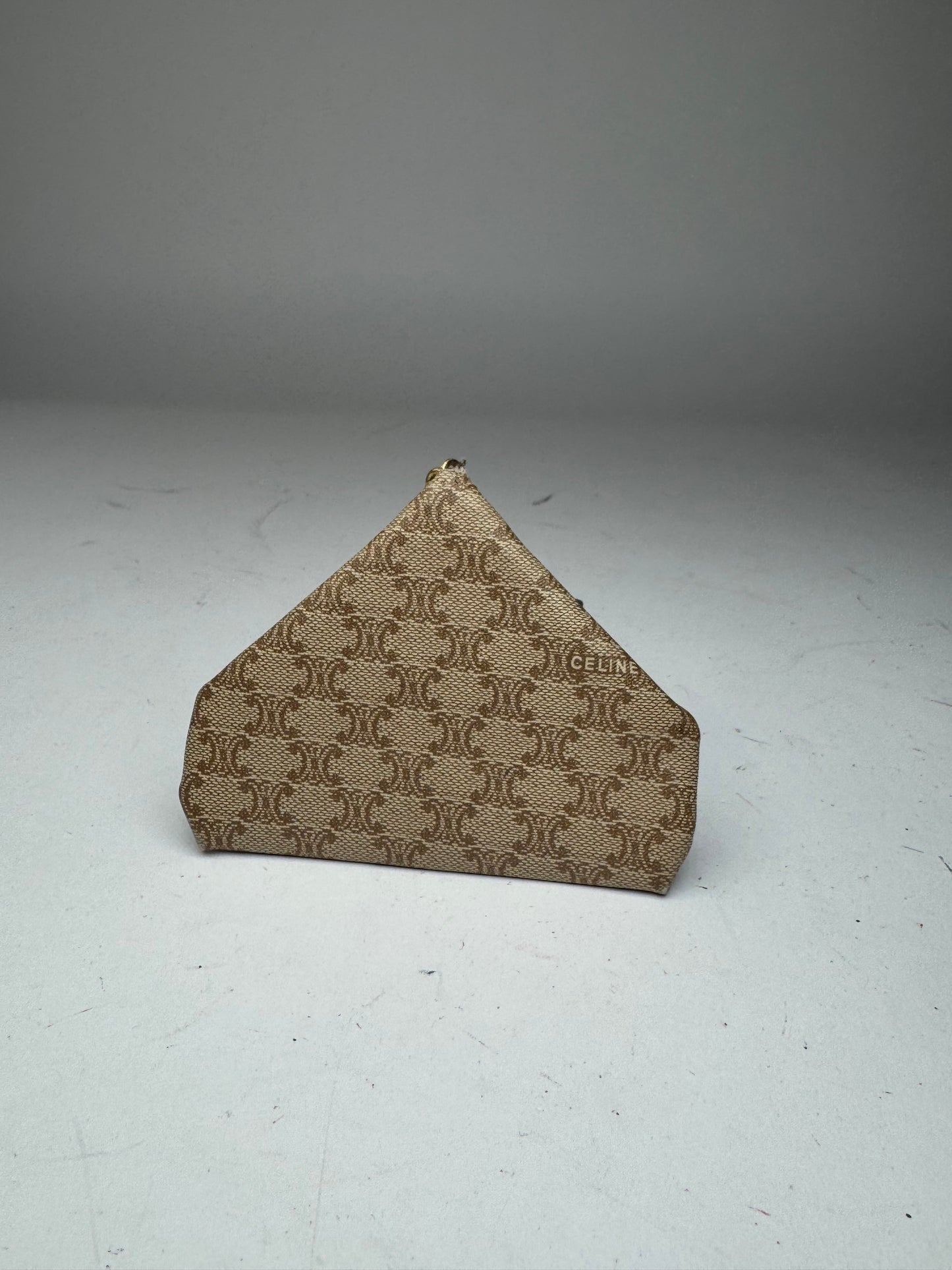 Vintage Celine Paris Leather Purse/Card Holder beige brown