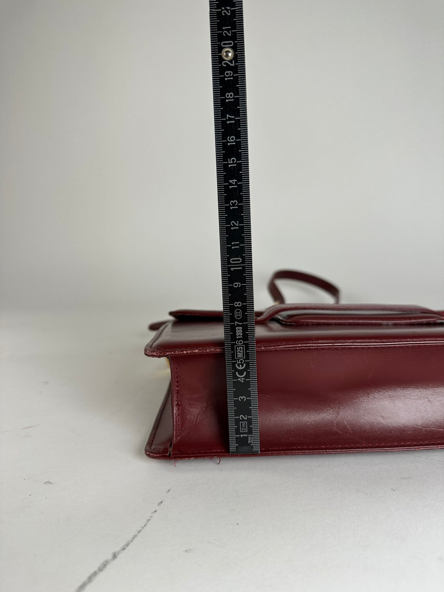 Vintage Cartier Logo Leather Bag Burgundy