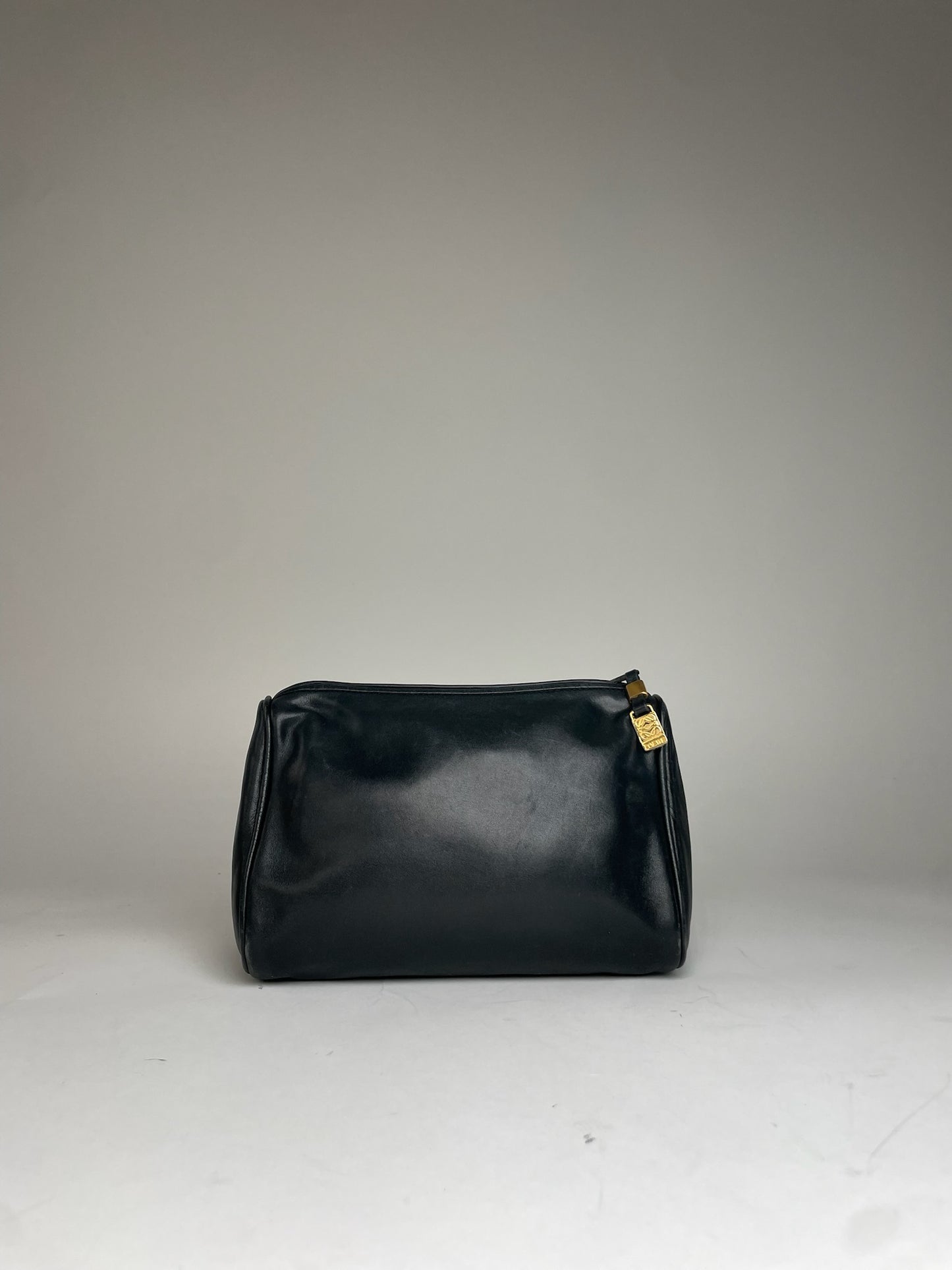 Vintage Loewe Madrid Anagram Leather Clutch Black