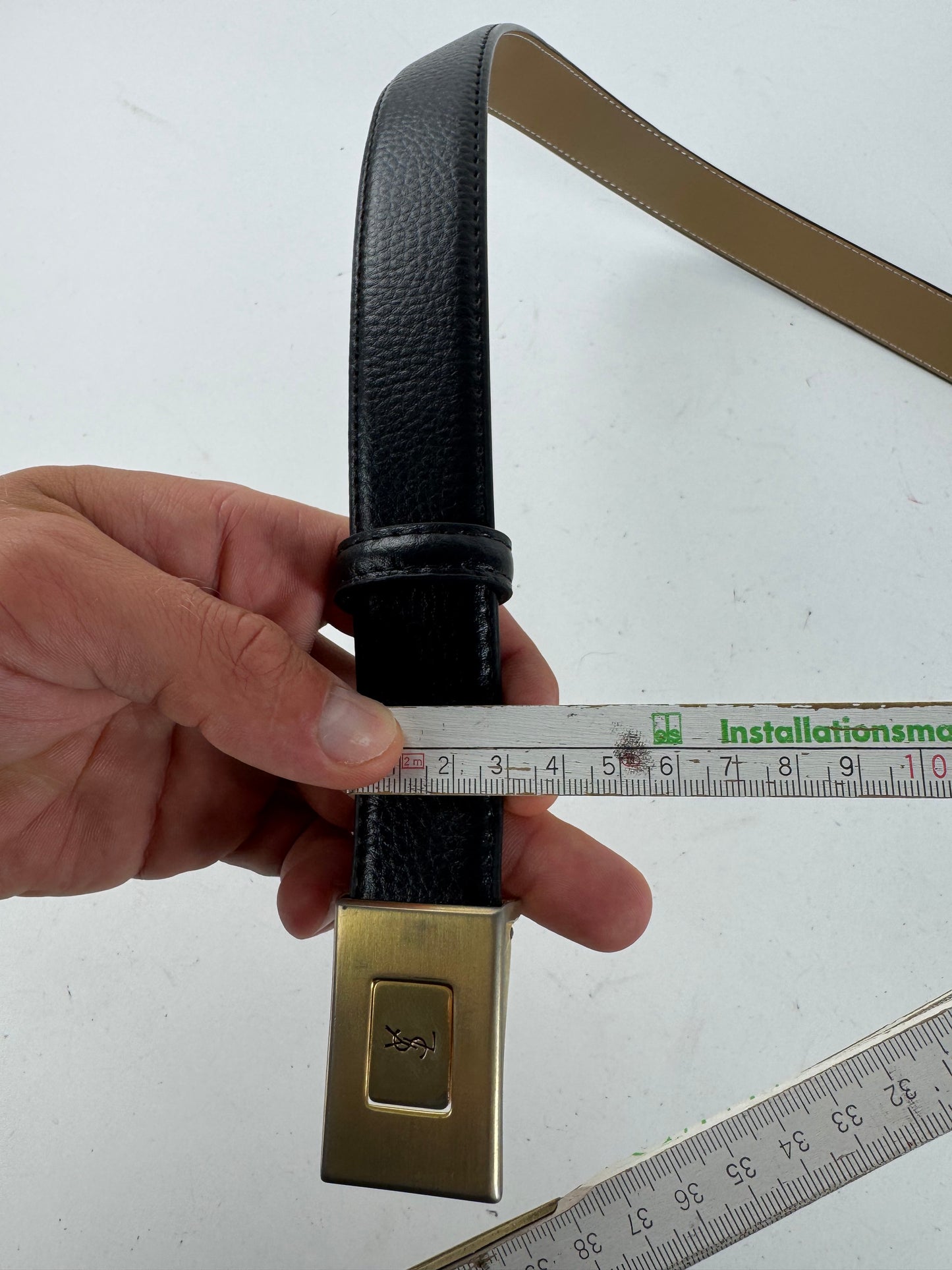 Vintage Yves Saint Laurent Leather Belt black