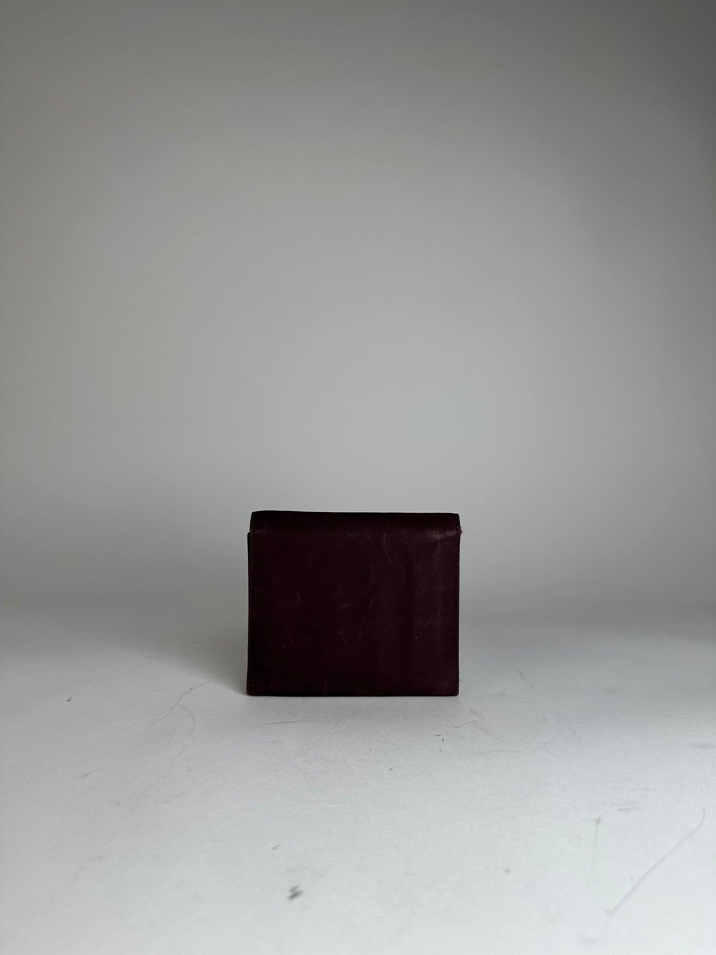 Vintage Prada Triangle Logo Polyester/Leather Wallet Purple