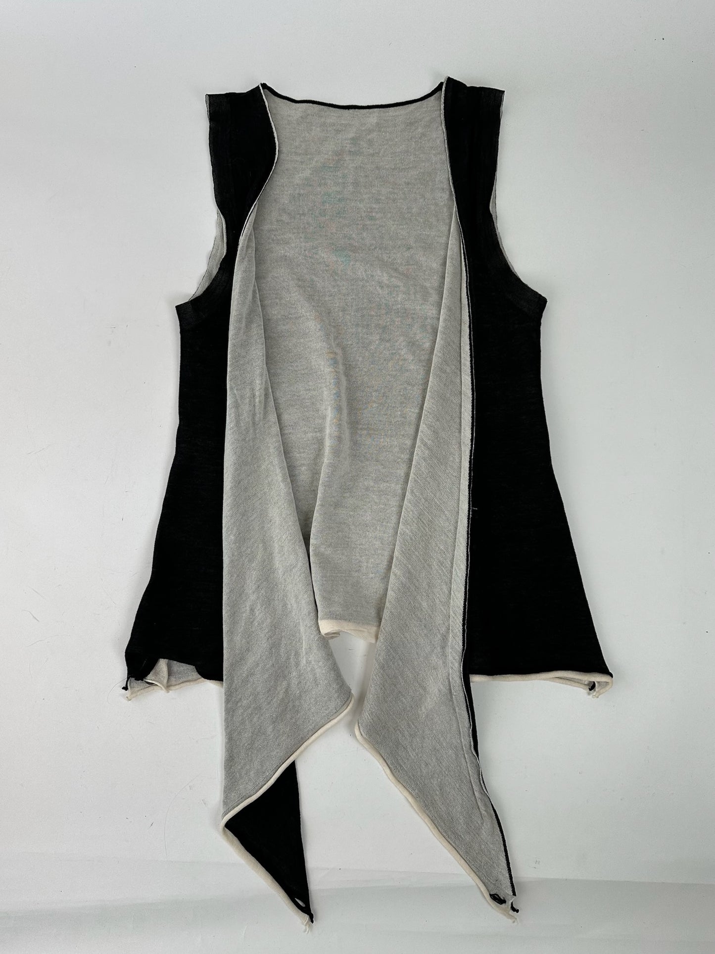 Vintage Issey Miyake Wool Top Black Grey