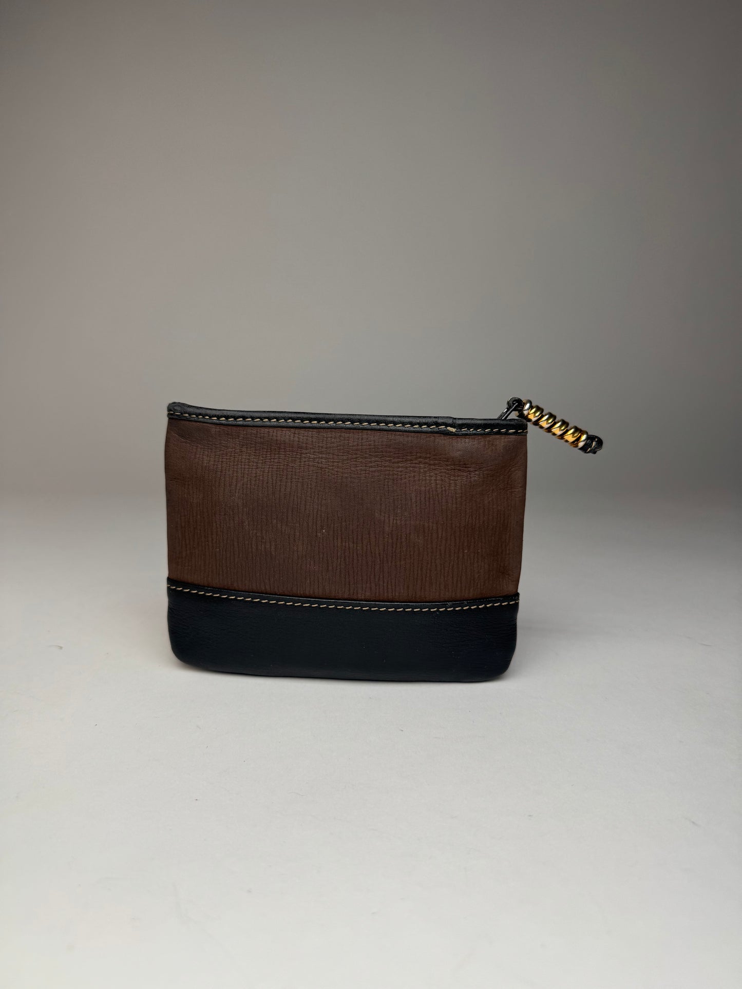 Vintage Loewe Madrid Leather Suede Card Holder Purse black Brown