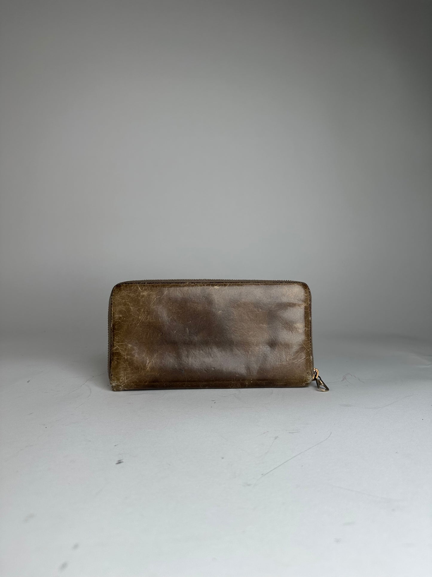 Vintage Balenciaga City Bag Design Leather Wallet Brown
