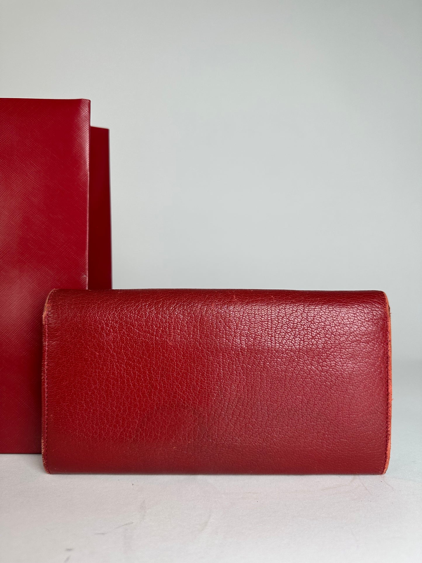 Vintage Cartier Leather Wallet Red