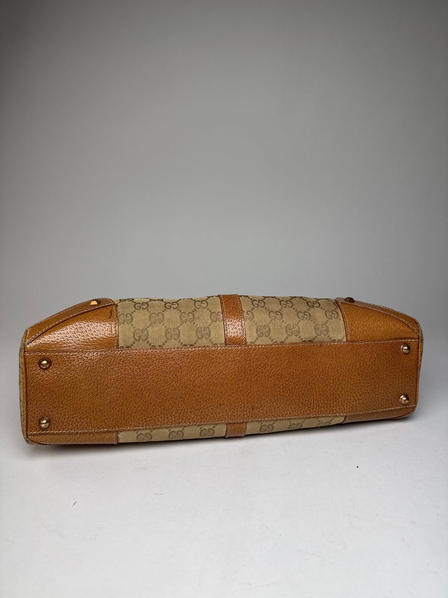 Vintage Gucci Jackie 1961 monogram Bag Brige Brown