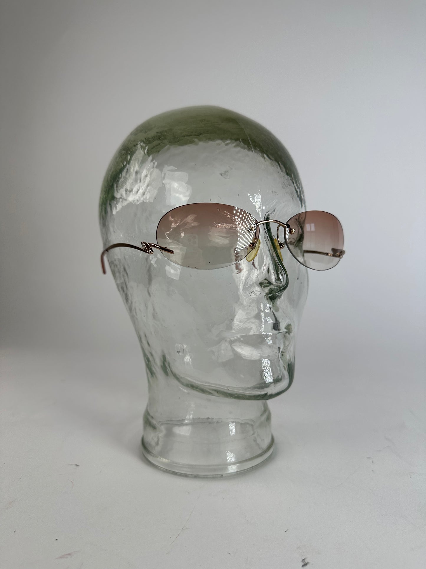 Vintage Loewe Madrid Rimless Sunglasses Purple Silver