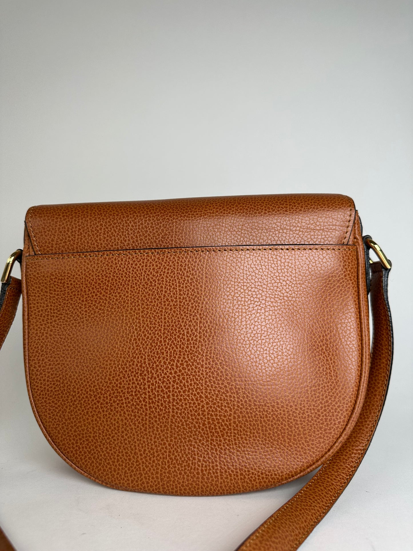 Vintage Courreges Leather Shoulder Bag Brown