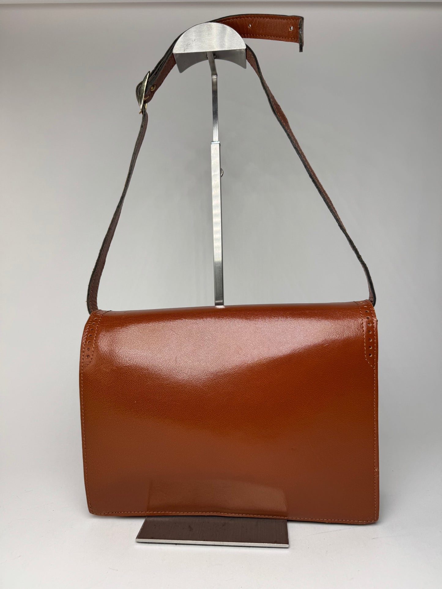 Sac vintage en cuir Yves Saint Laurent orange marron