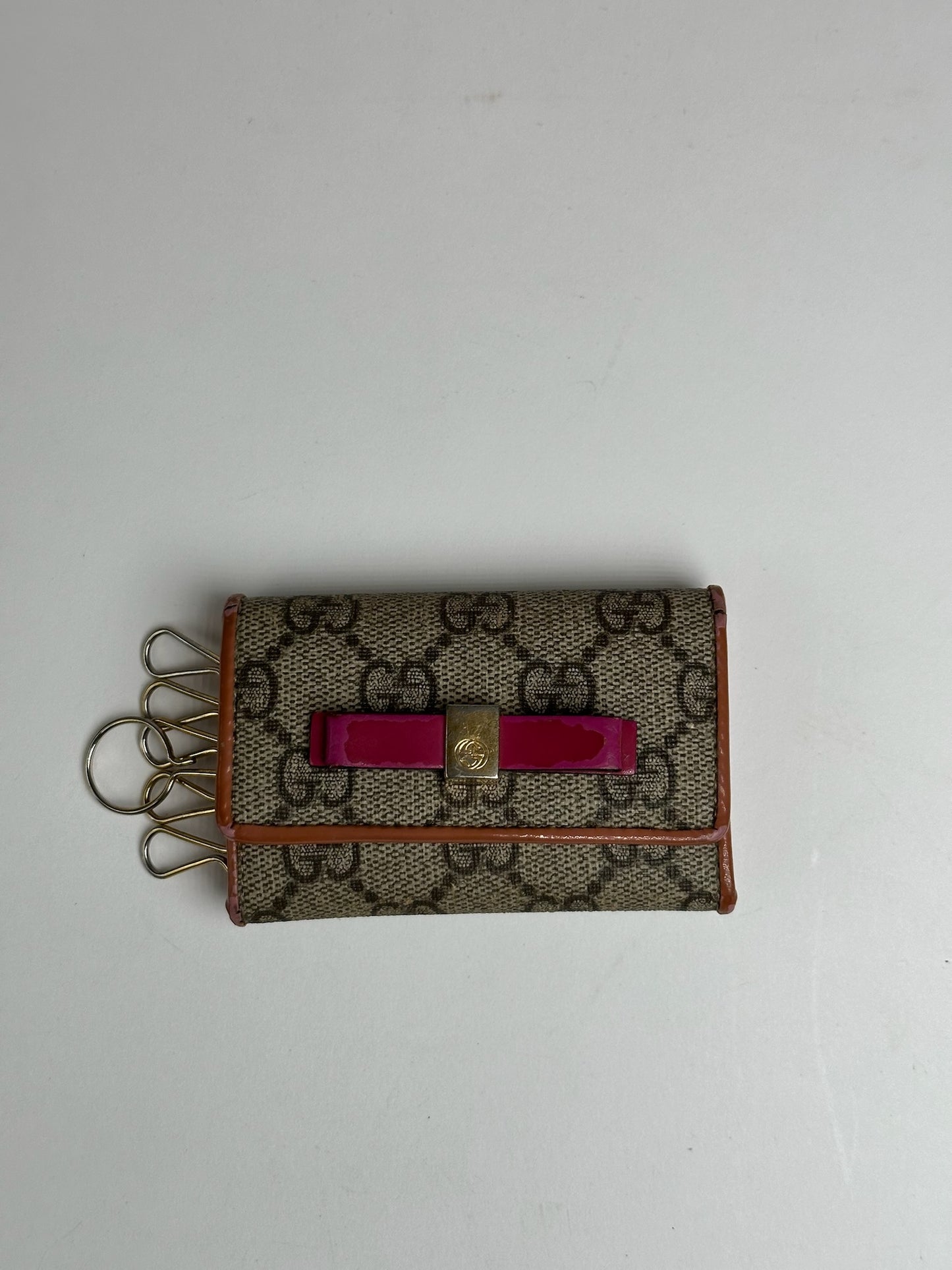 Vintage Gucci Leather Monogram Key Holder