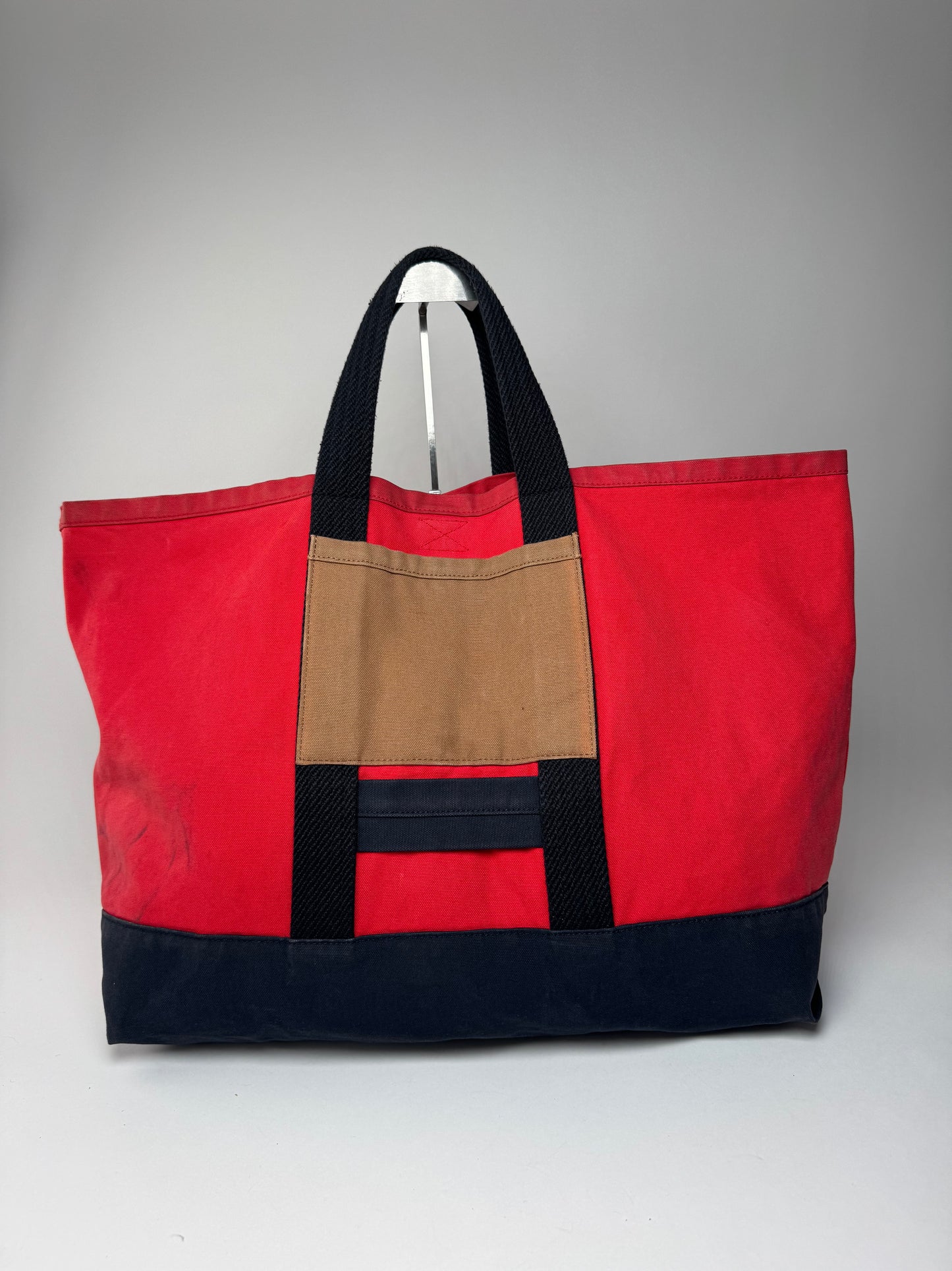 Vintage Marni Canvas Tote Bag Red Black Brown