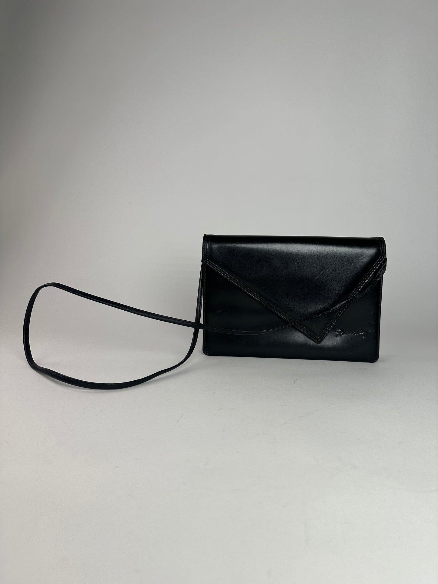 Vintage Givenchy Leather Crossbody Bag Black