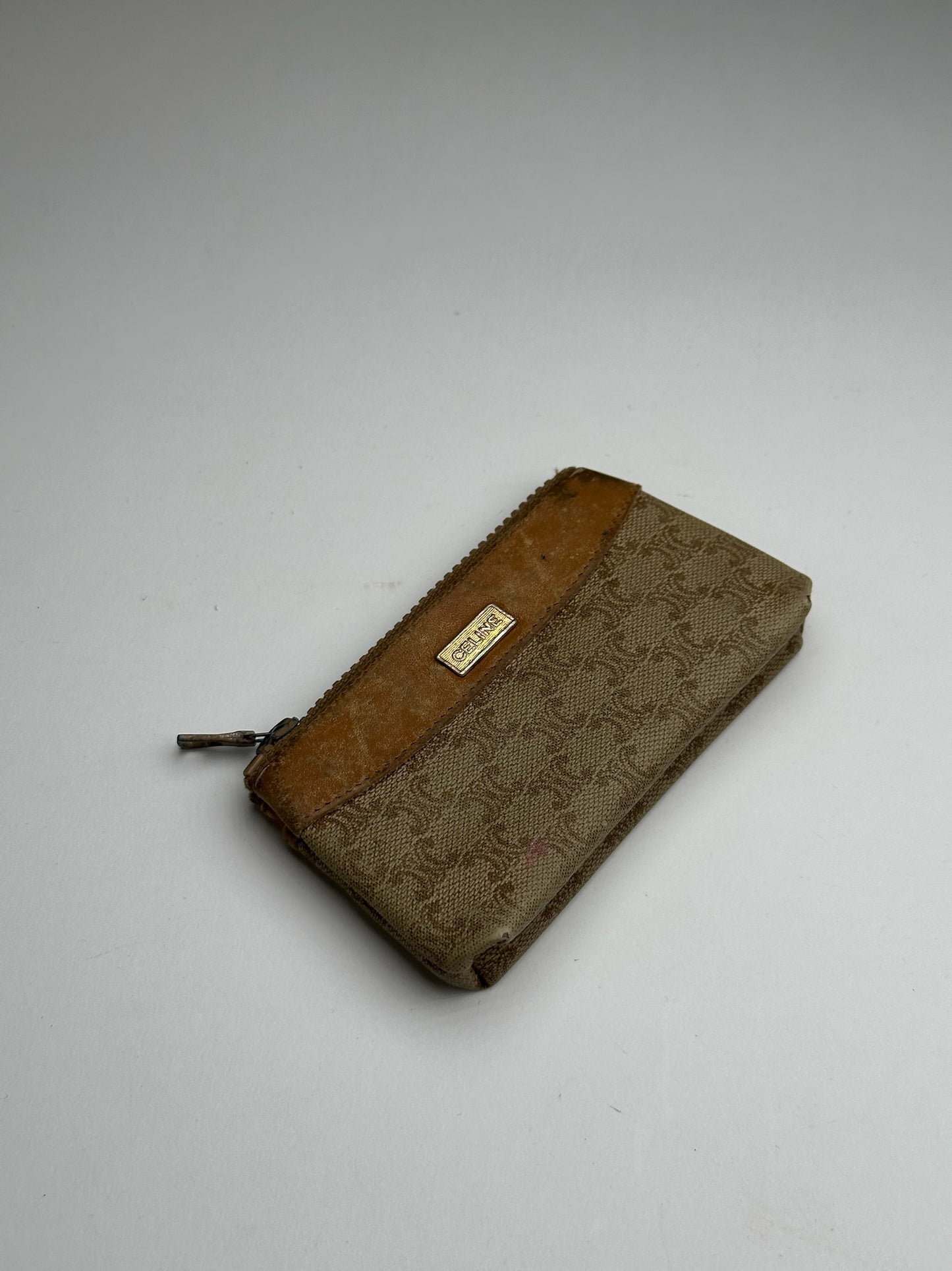 Vintage Celine Paris Leather Case / Card Holder Beige