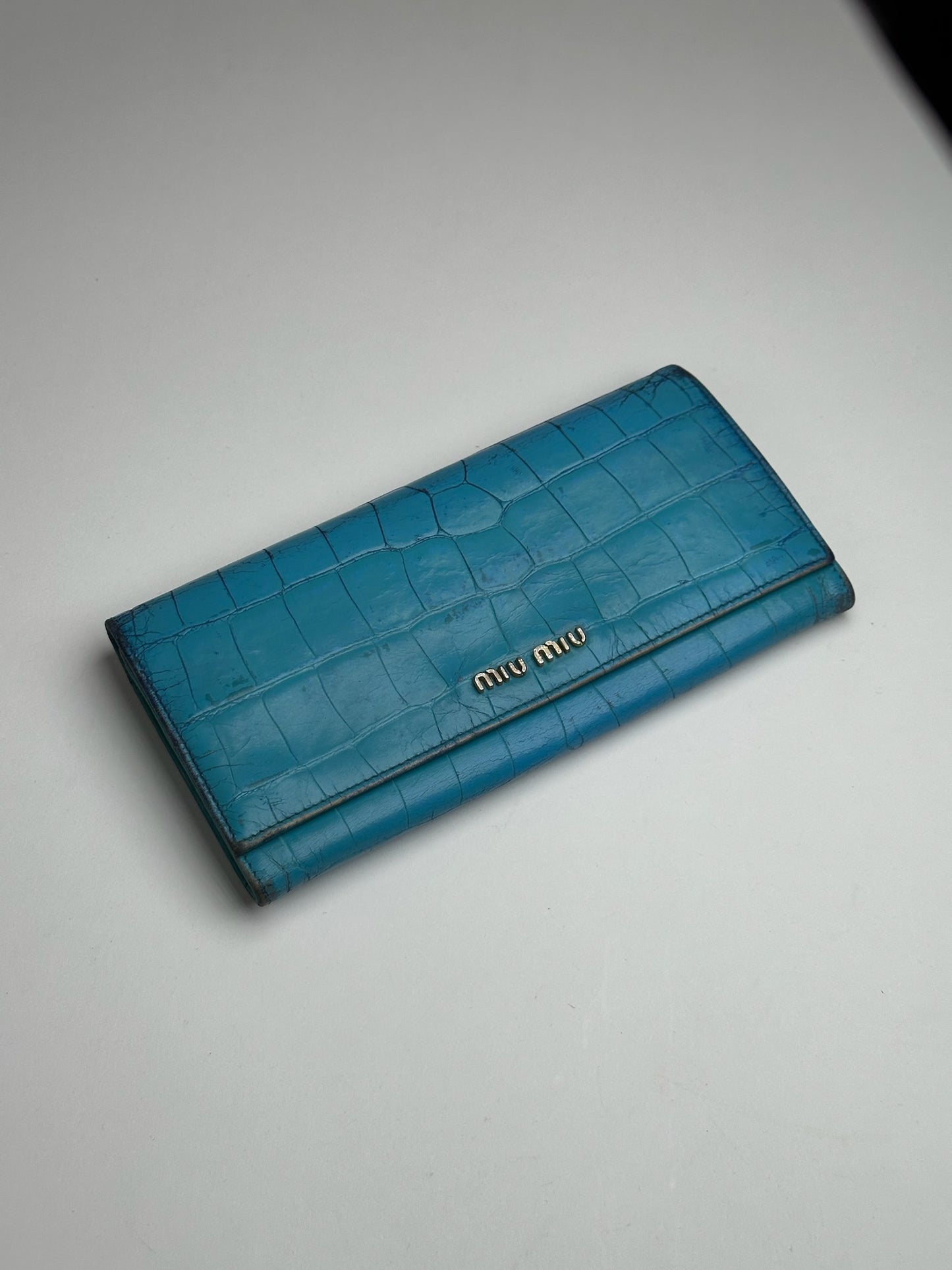 Vintage Miu Miu Leather Wallet Blue