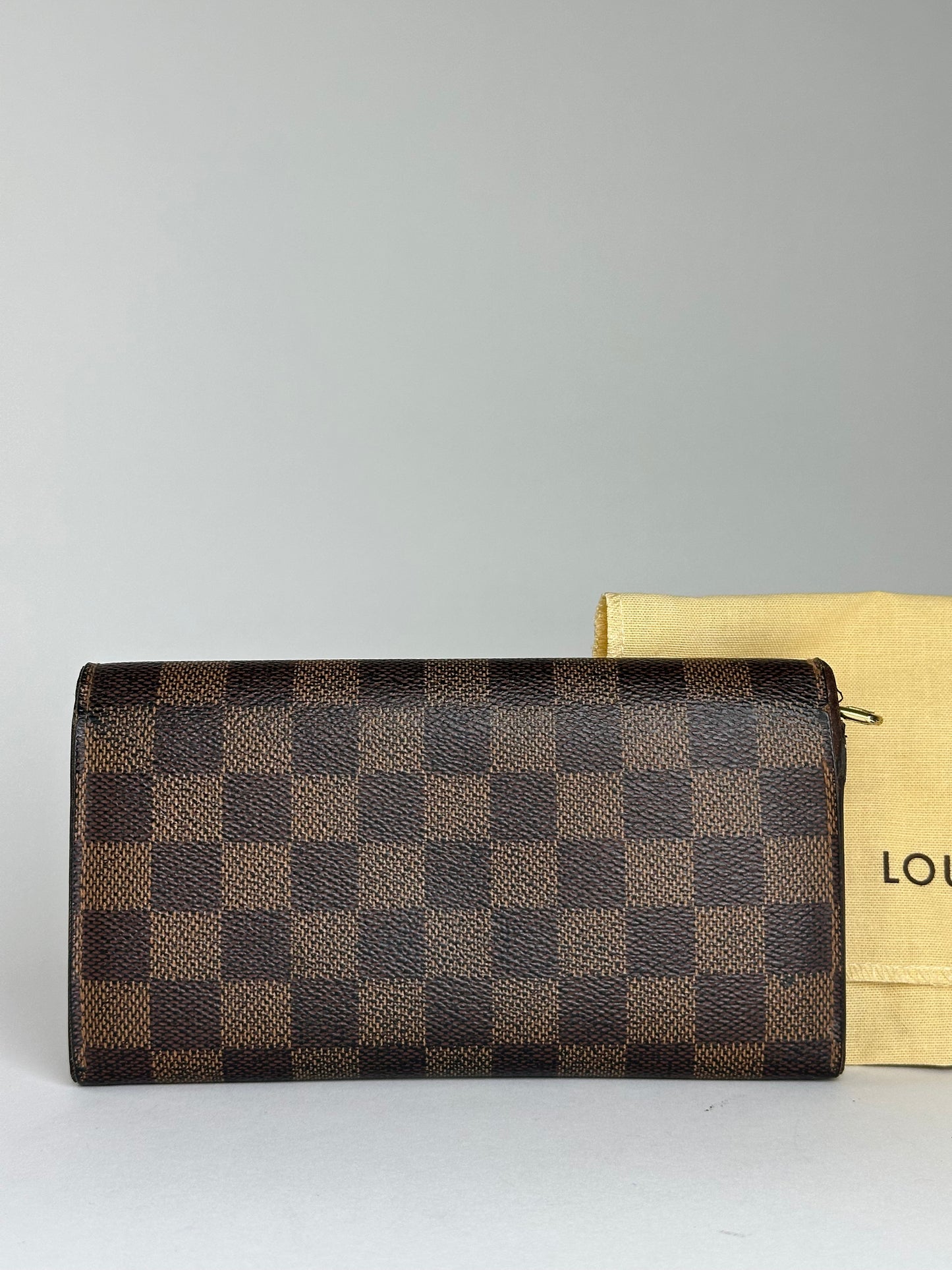Vintage Louis Vuitton Damier Ebene Canvas Wallet Brown Beige
