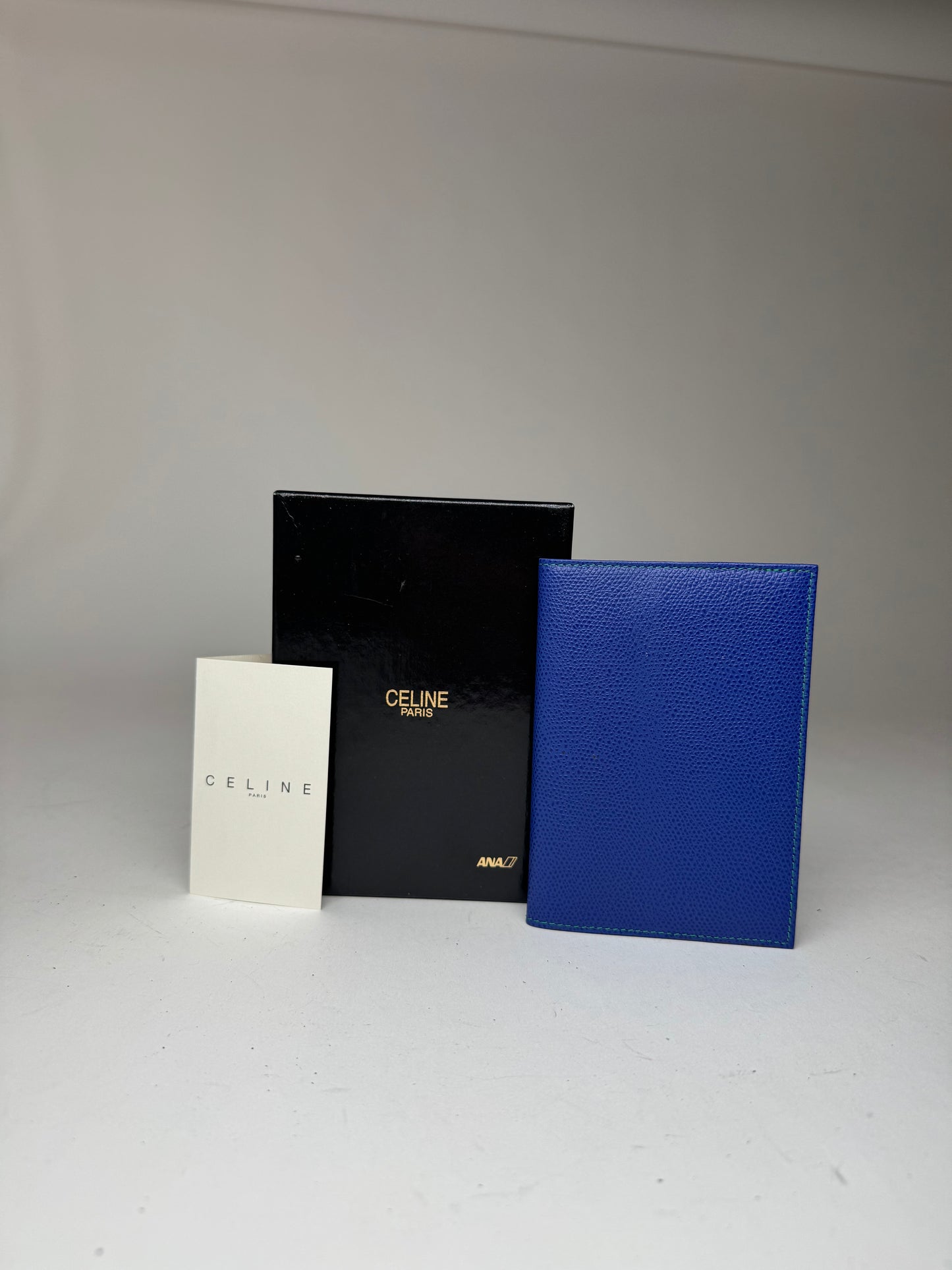 Vintage Celine Paris leather Card Holder / ID holder blue