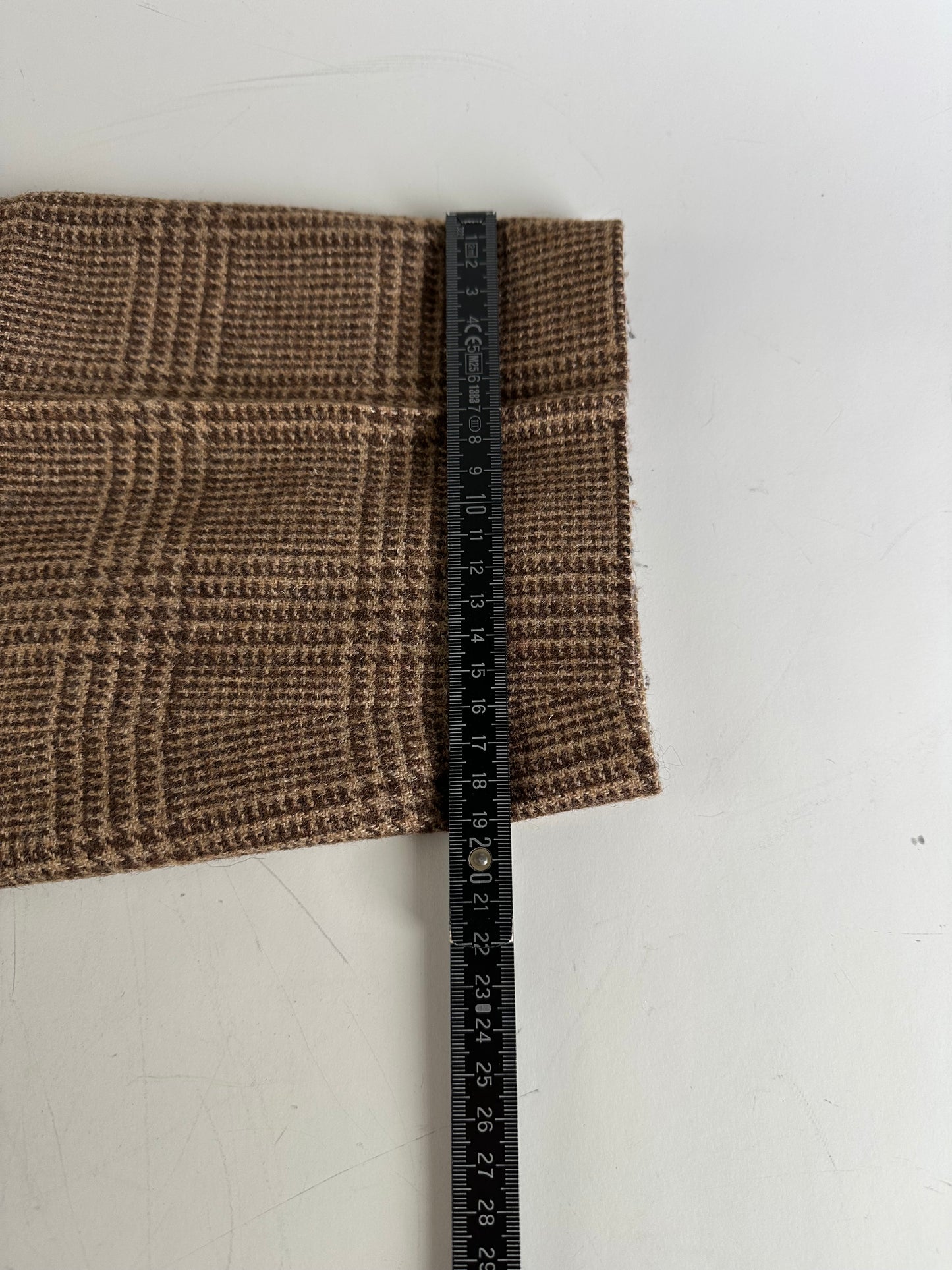 Vintage Dior Checked Wool Blend Pants Brown Beige M