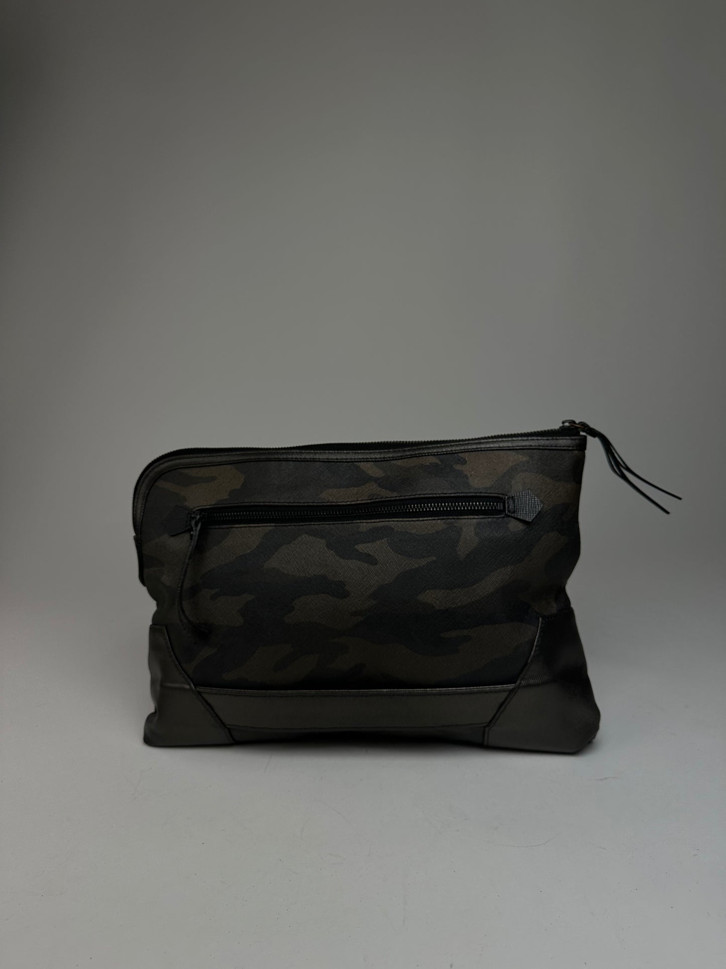 Vintage Vivienne Westwood Camouflage Leather Clutch / Belt Bah Khaki / Grey / Black