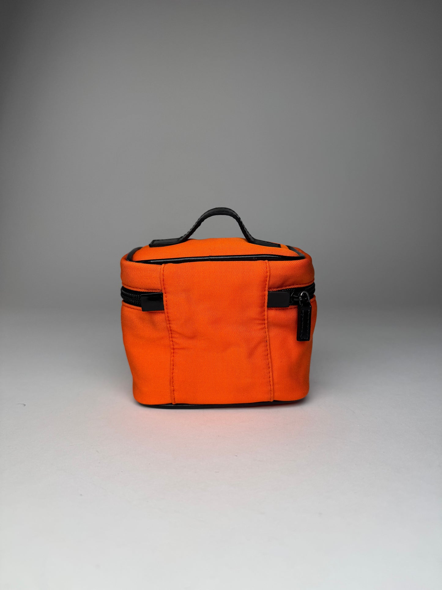 Vintage Gucci Patent Leather Polyester Mini Bag Orange Black