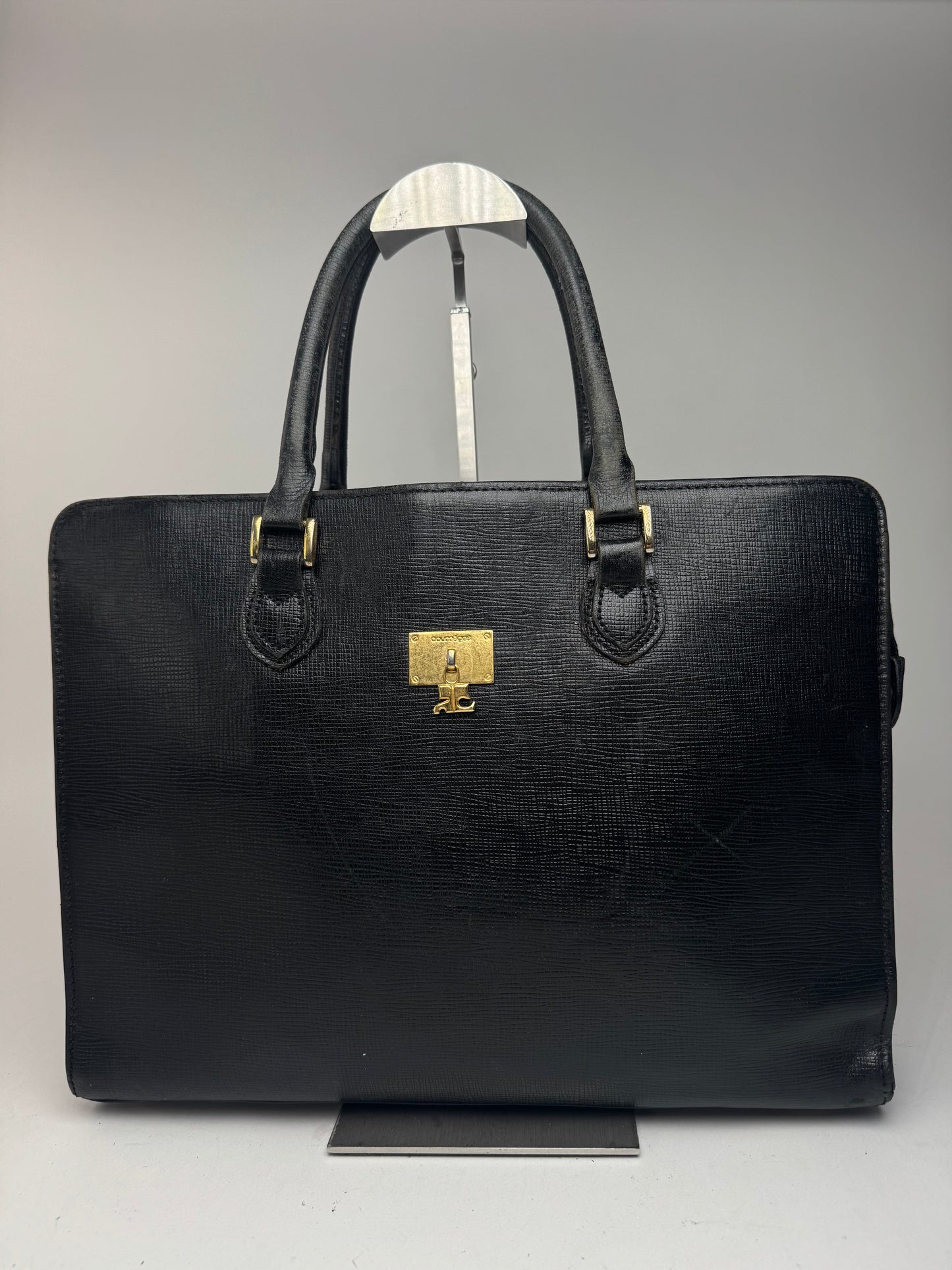 Sac Courrèges vintage en cuir noir