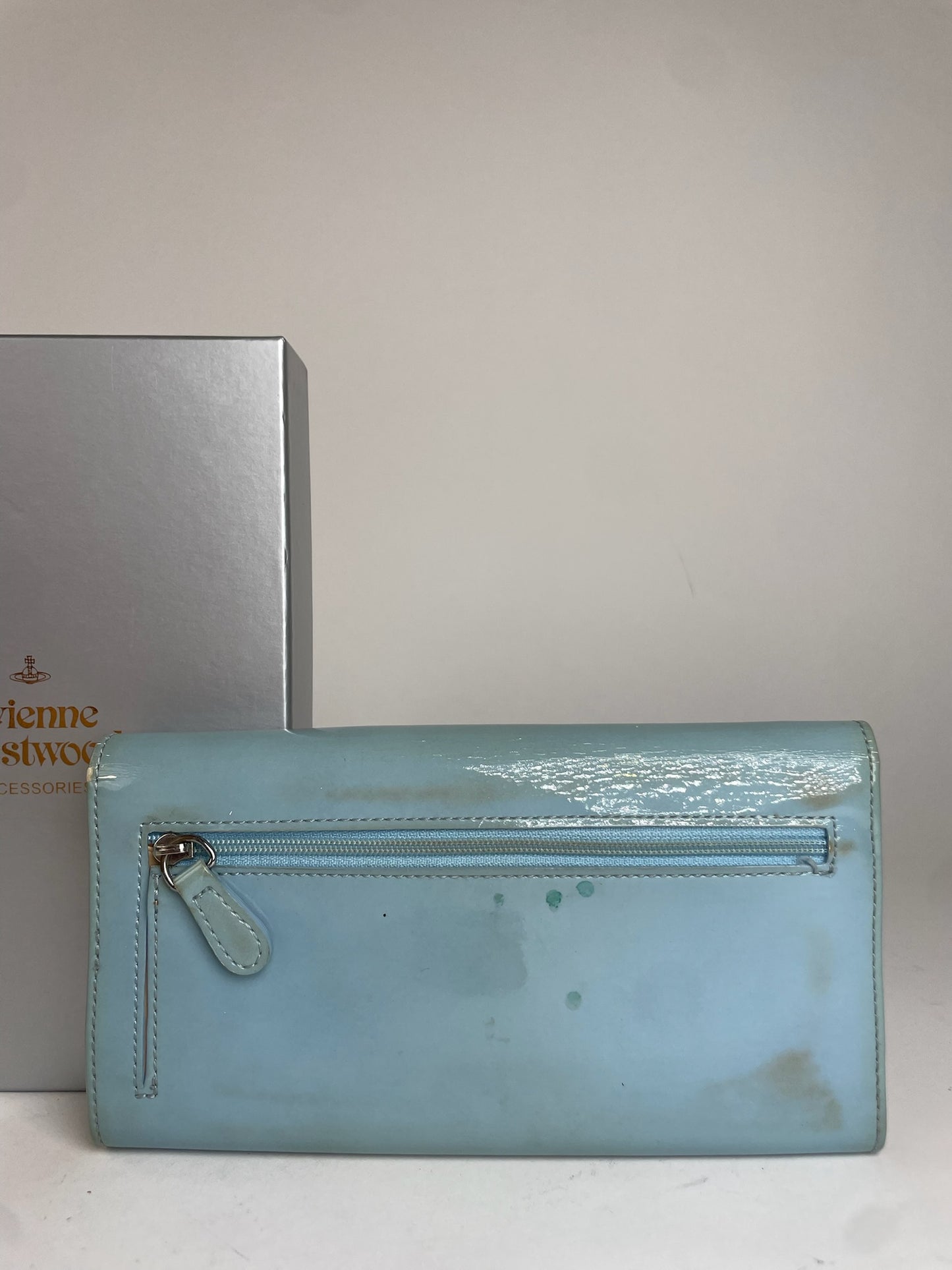 Vintage Vivienne Westwood Patent Leather Wallet Baby Blue