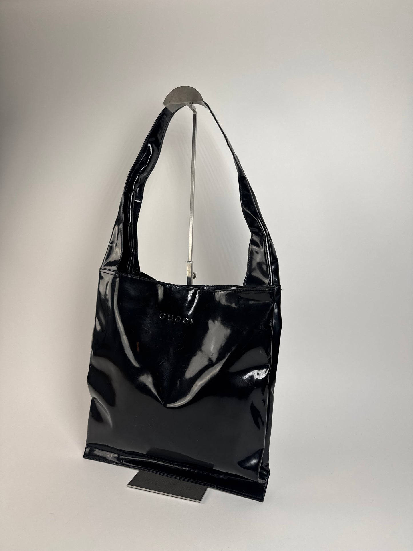 Vintage Gucci Patent Leather Handbag Black