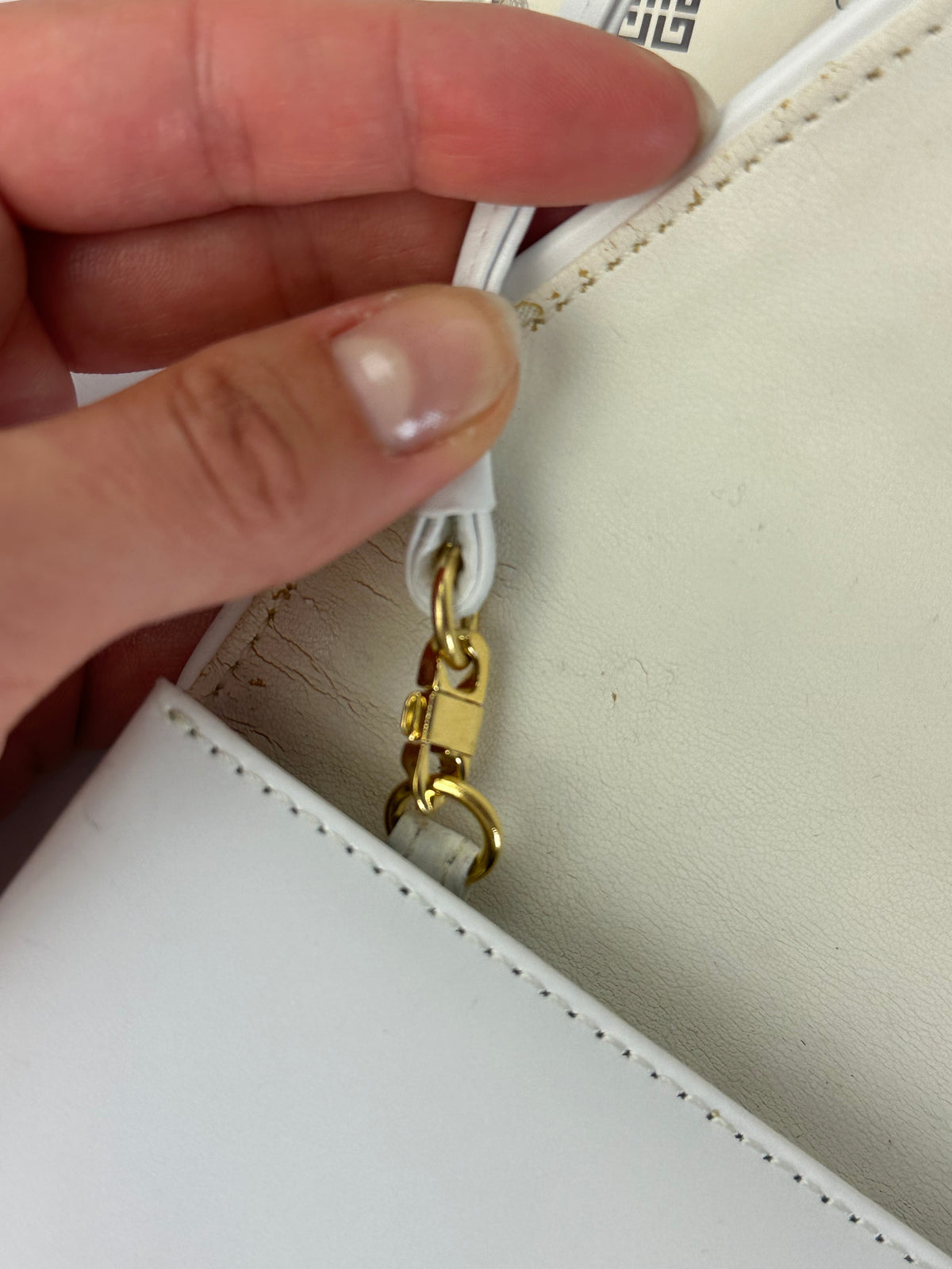Vintage Givenchy Licensed Flap Crossbody Bag Late 1980s White