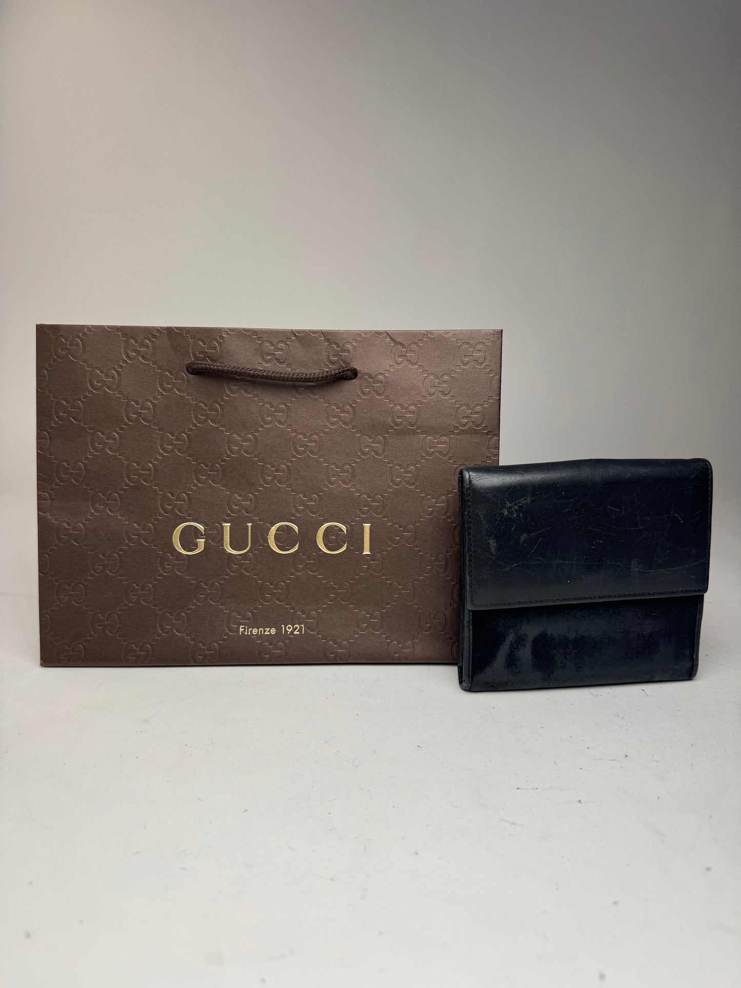 Vintage Gucci Jackie leather wallet black