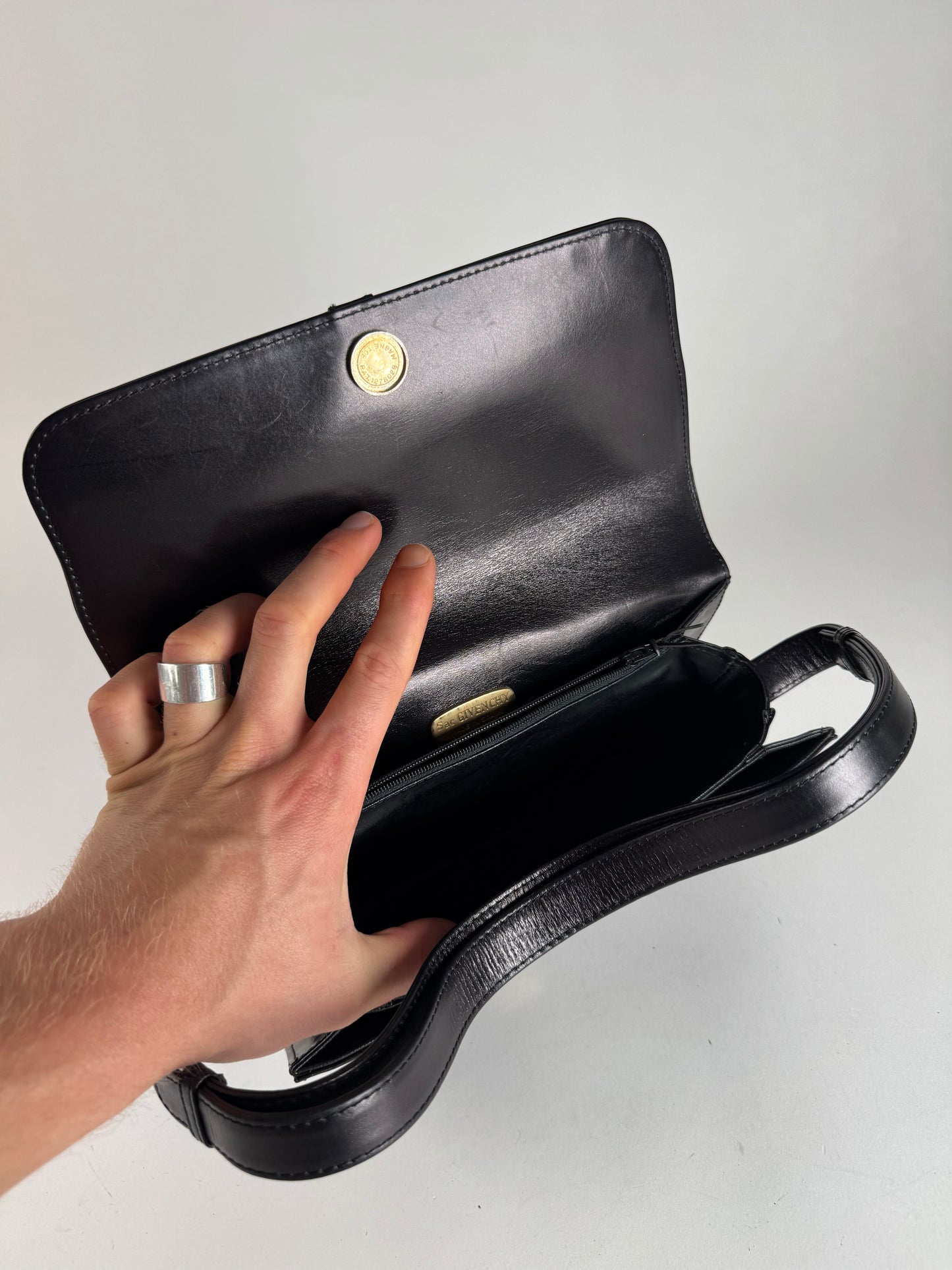 Vintage 2Way Givenchy 4G Leather Bag black