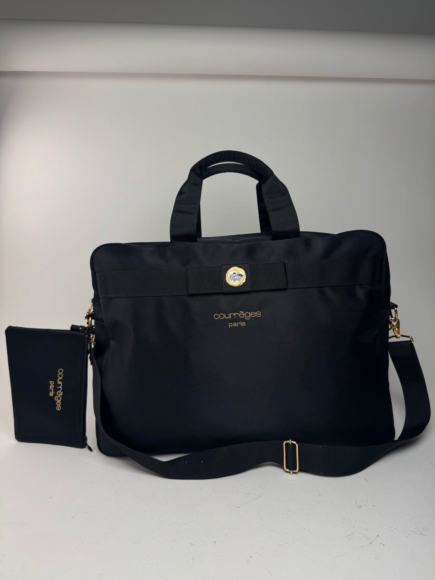 Sac polochon vintage Courreges Paris 2Way Cotton noir