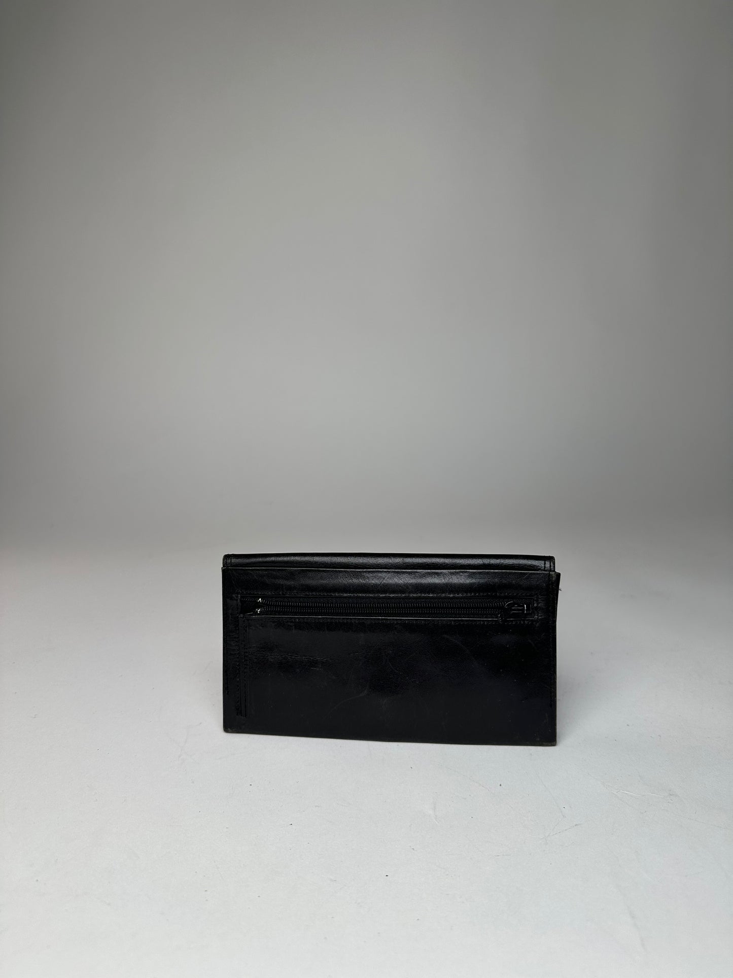 Vintage Givenchy Logo Leather Card Holder / Clutch Black