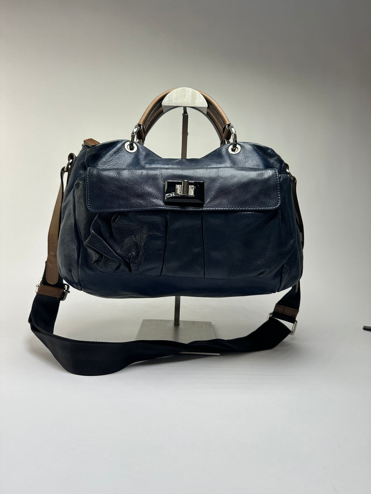 Vintage Marni Structured Top-Handle Bag Late 2000s Navy