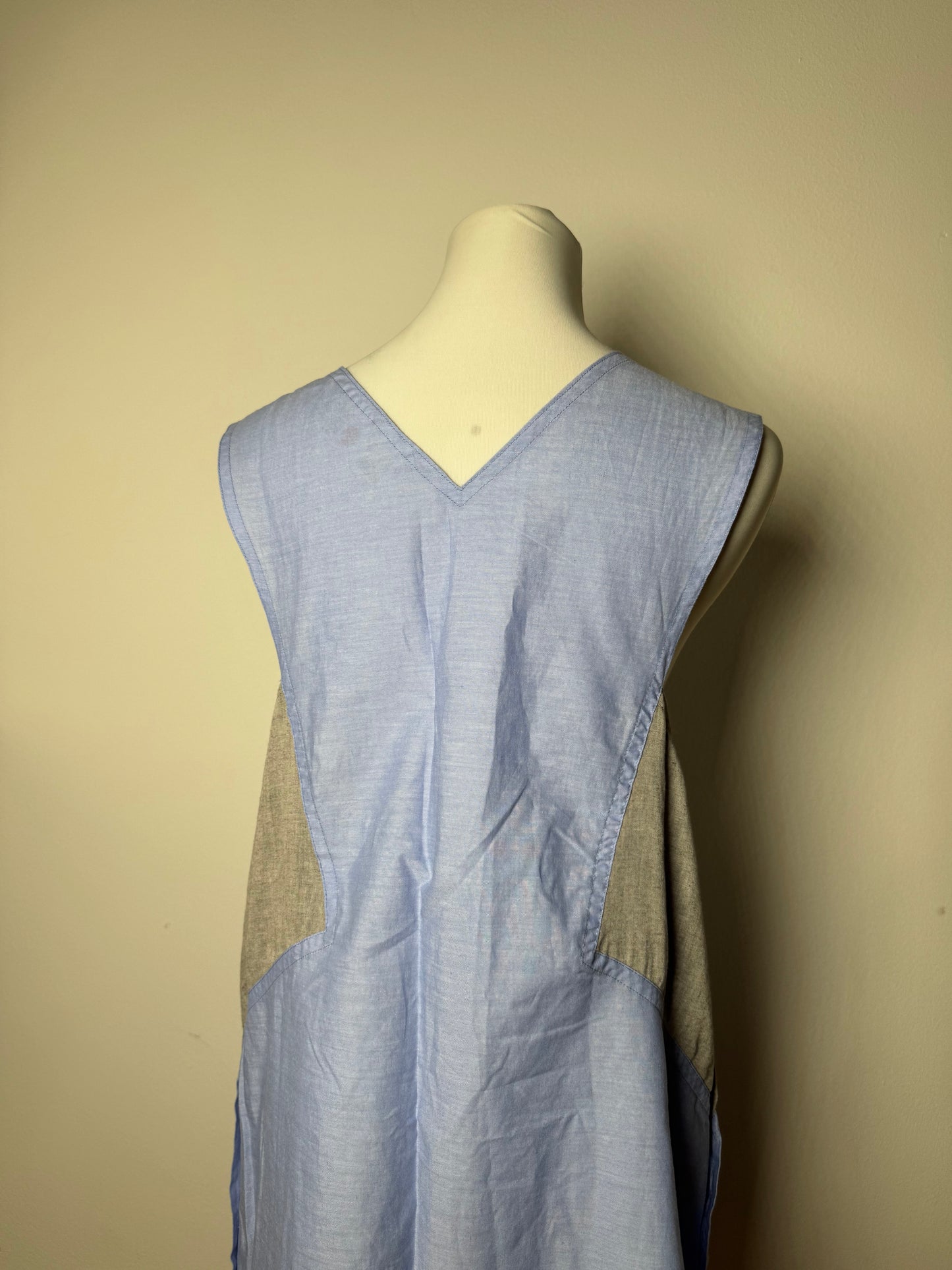 Vintage Yves Saint Laurent Canvas Dress Blue Grey 38/M