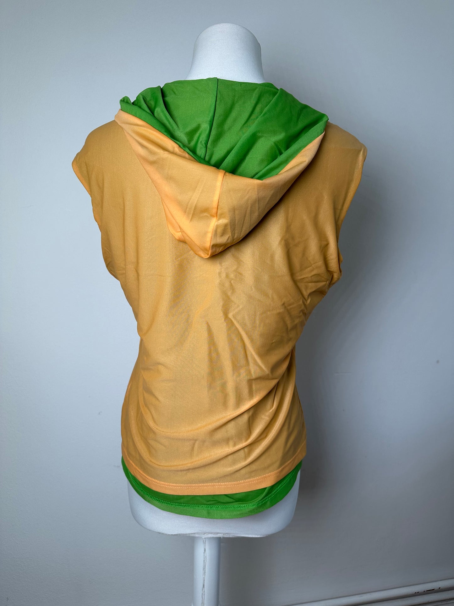 Vintage Fendi Abstract Print Hooded Top Orange Green Pink M
