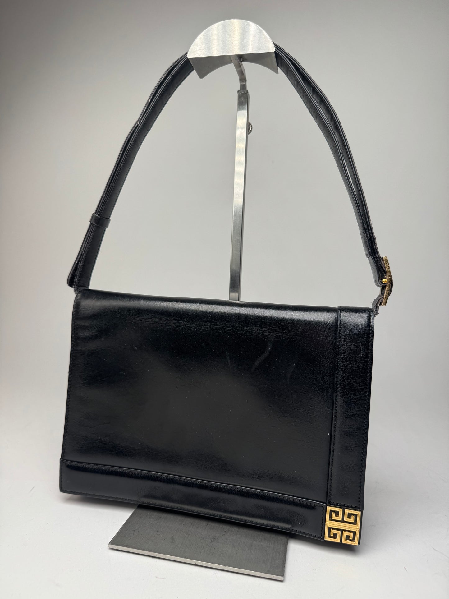 Vintage Givenchy Leather 2Way Handbag Black