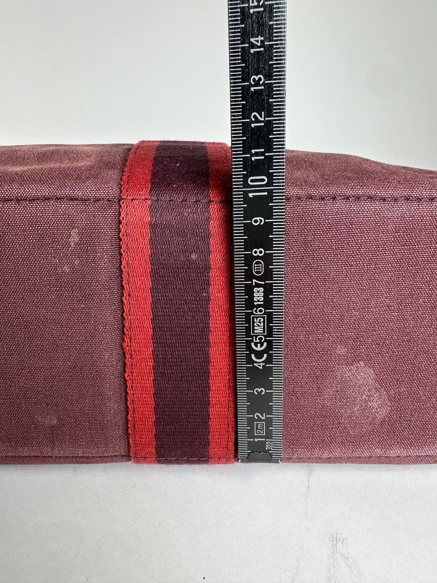 Vintage Hermes Canvas Tote Bag Purple Red
