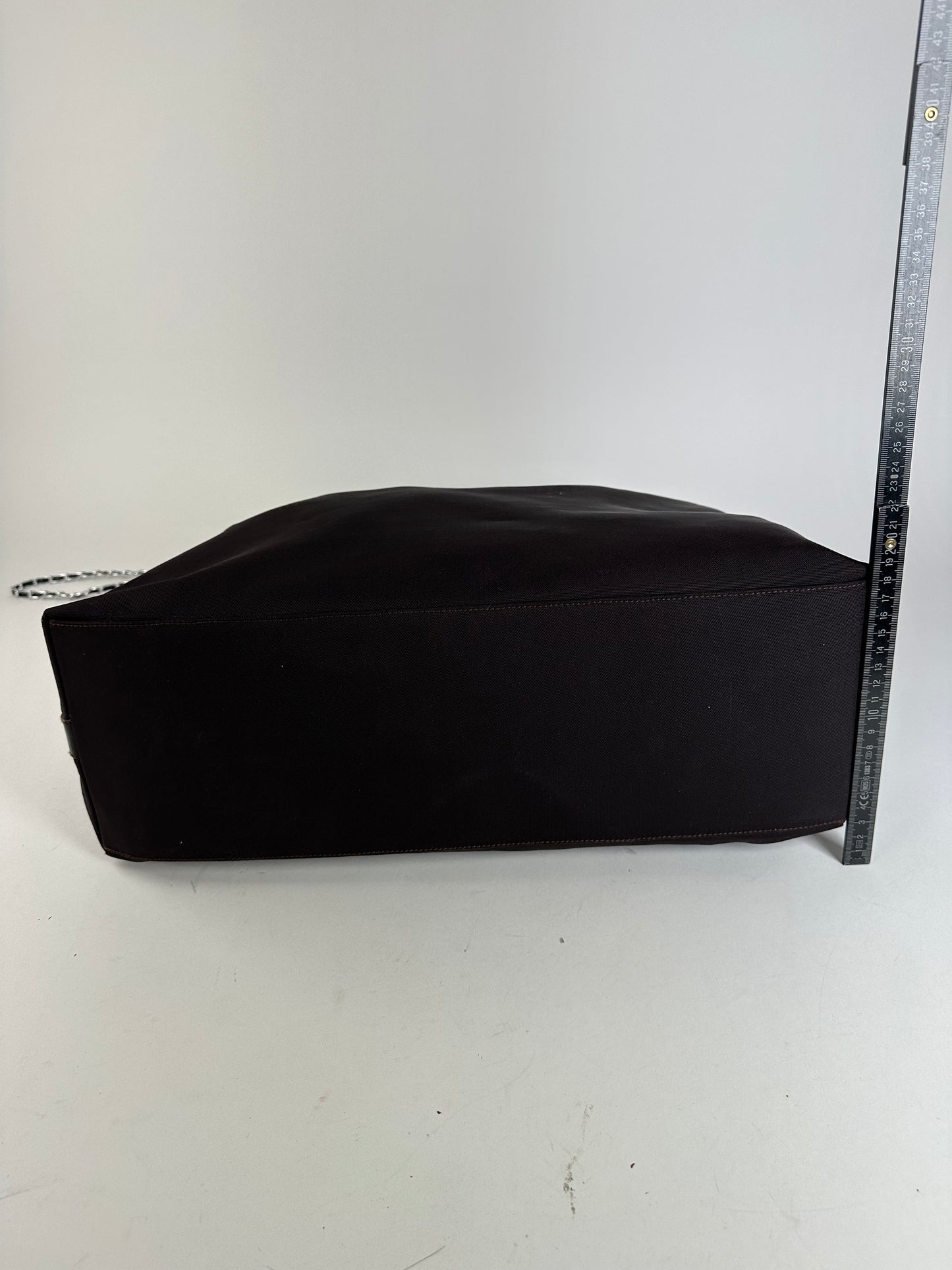 Vintage Gucci Nylon Chain Shoulder Bag Black Silver