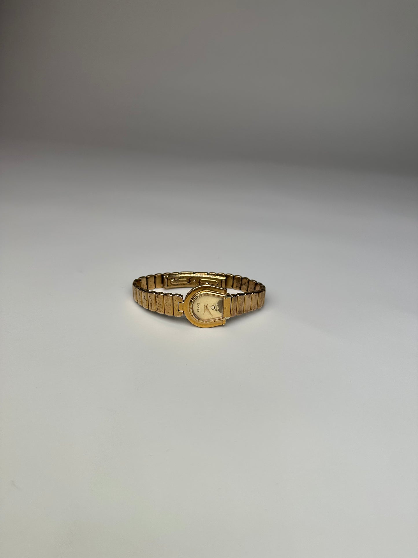 Vintage Gucci Gold Metal Bracelet Watch c. 1990s Gold