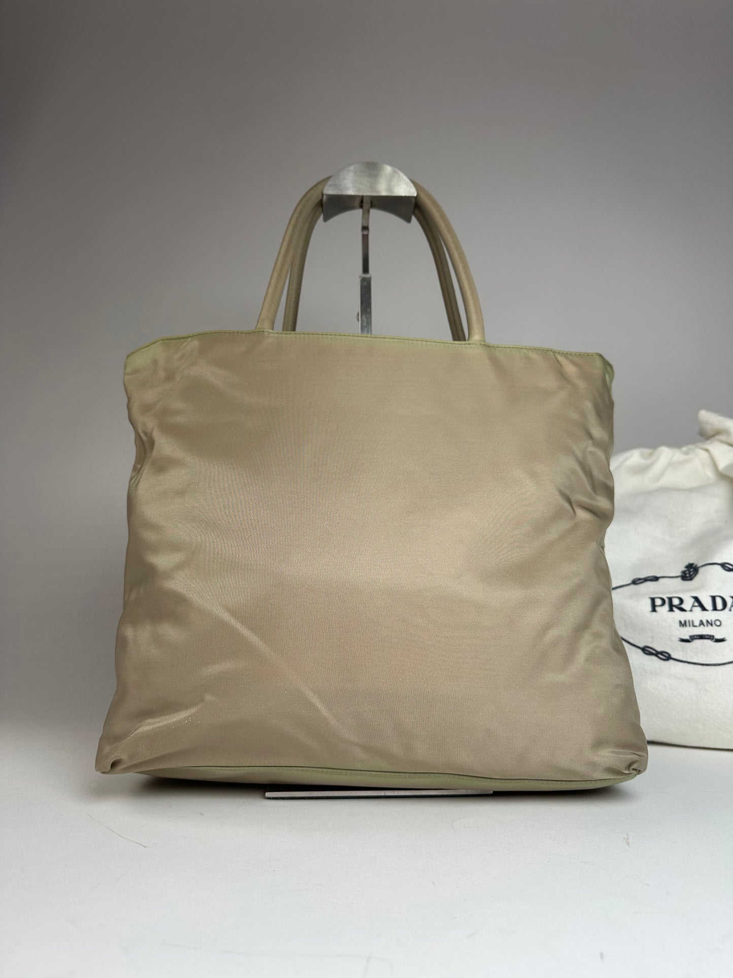 Vintage Prada Polyester Handbag Grey