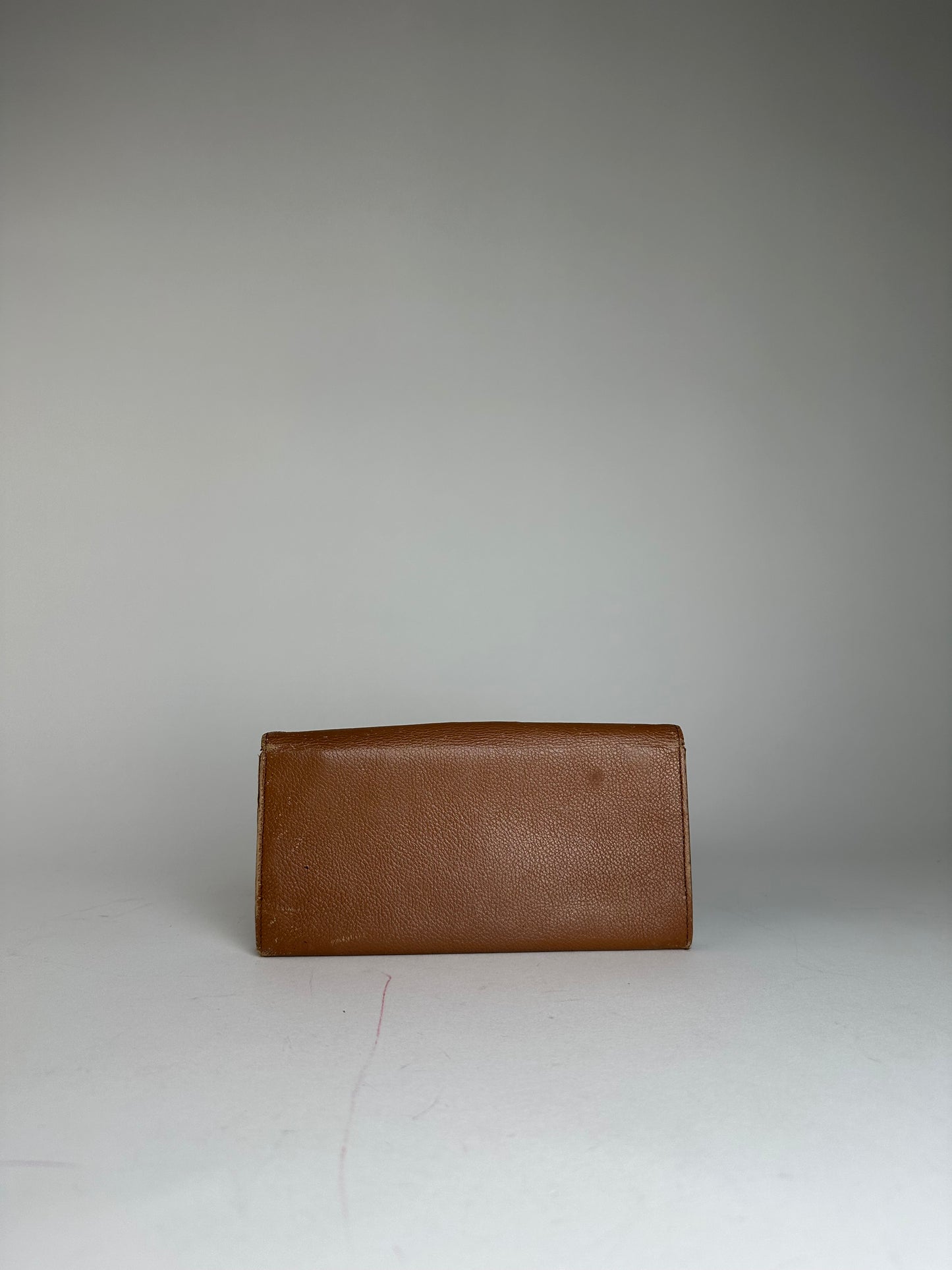 Vintage Yves Saint Laurent Leather Long Wallet Brown