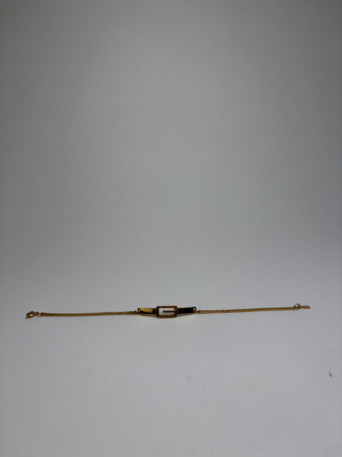Vintage Givenchy G Logo Chain Bracelet Late 1970s Gold