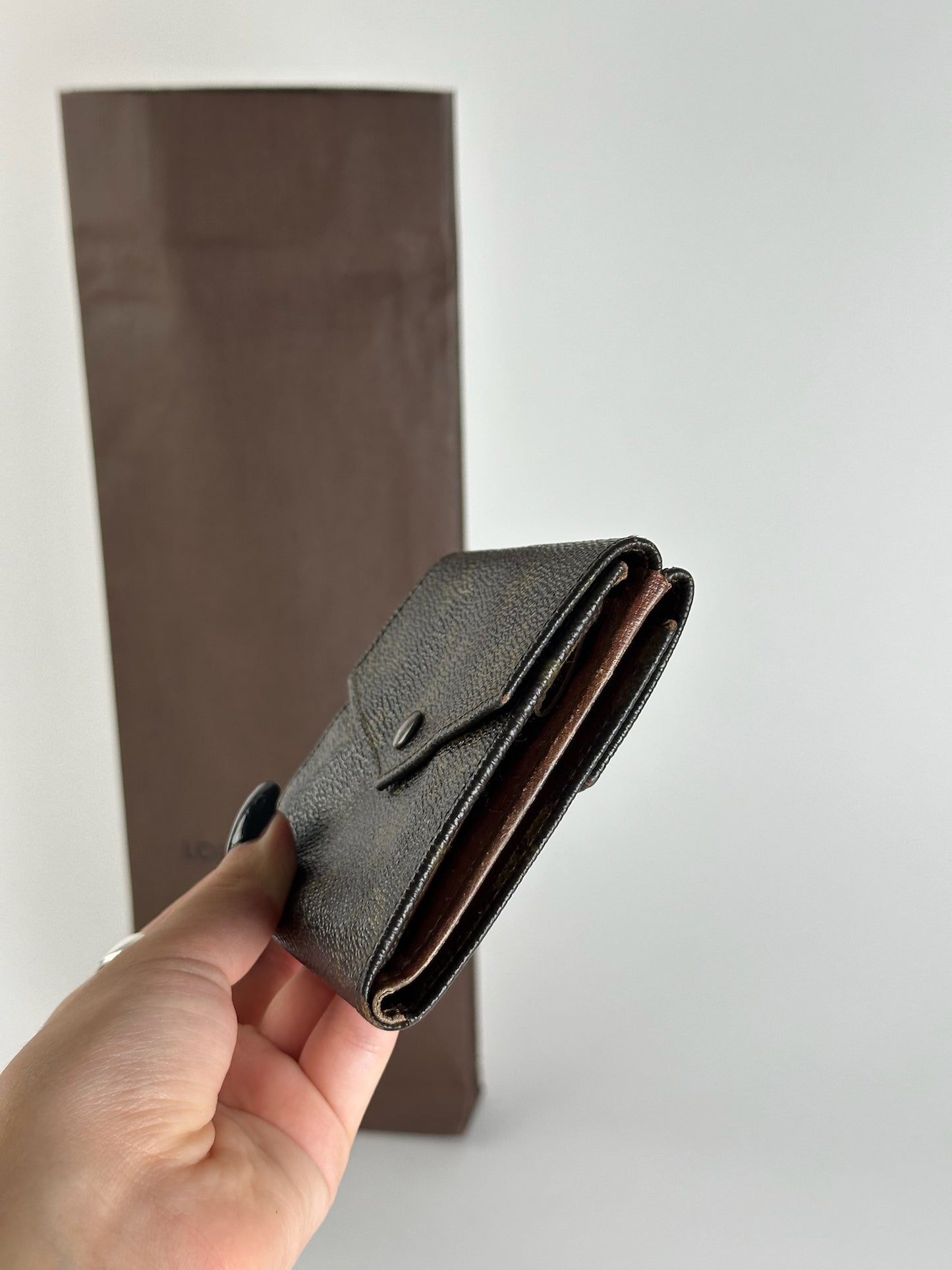 Vintage Louis Vuitton Monogram Leather wallet brown