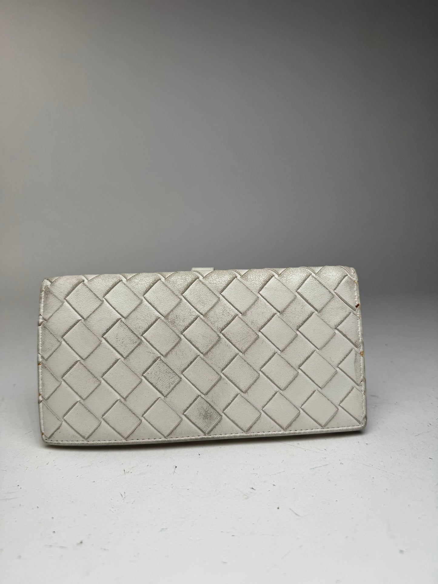 Vintage Bottega Veneta leather wallet white