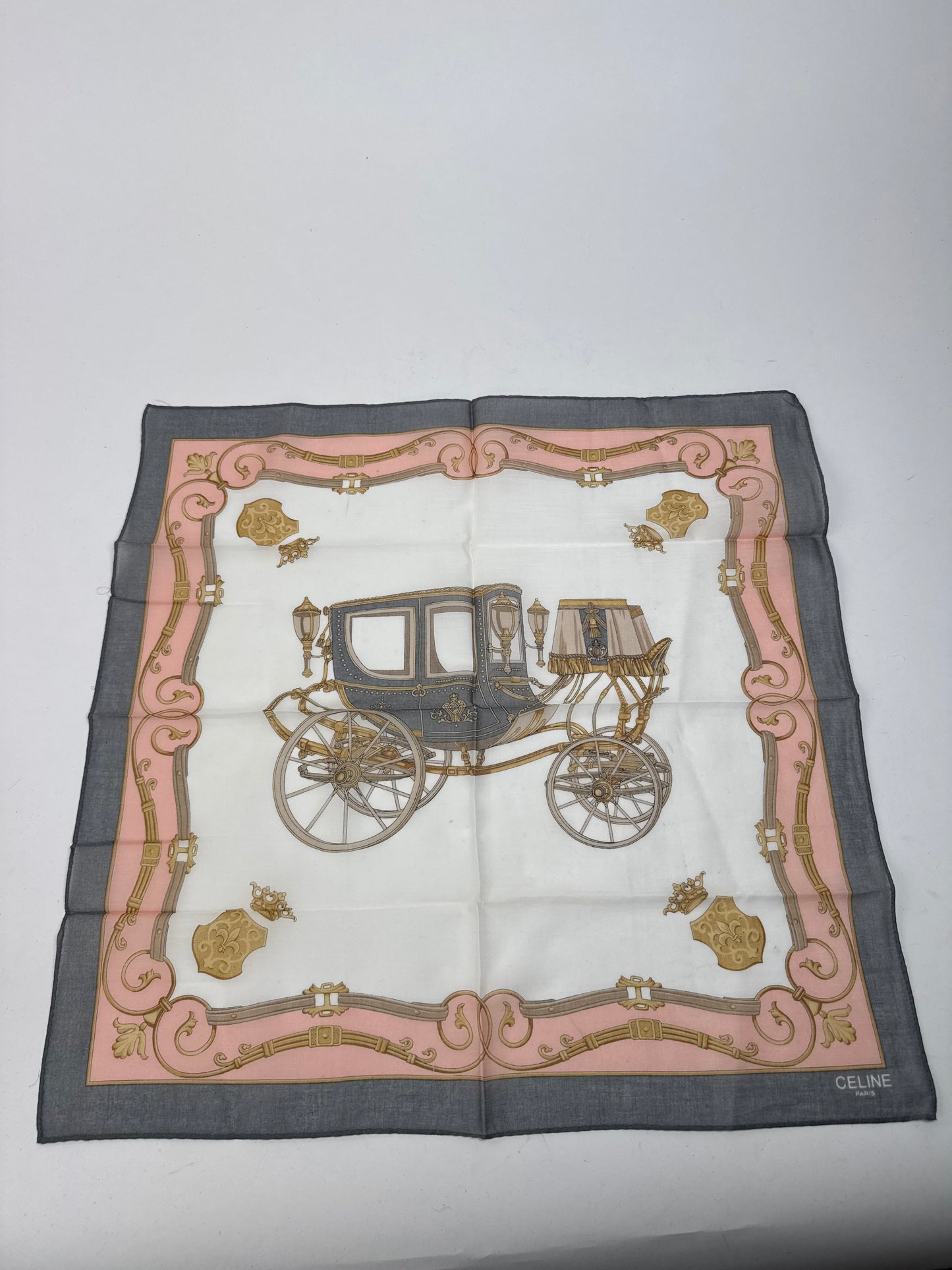 Écharpe Céline Vintage Rose Gris