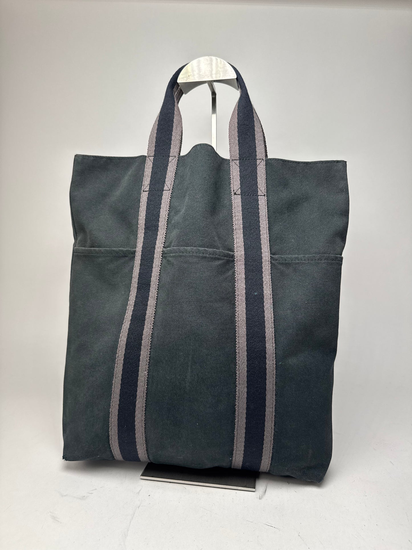 Vintage Hermes Canvas Tote bag black